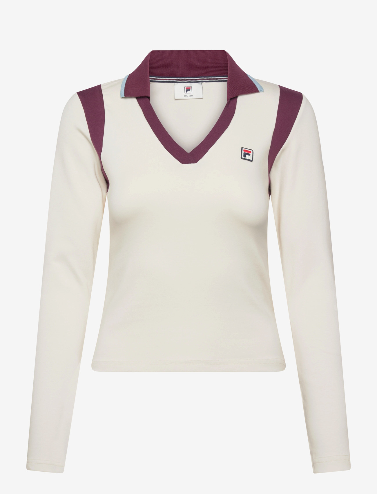FILA - ADRIANO slim johnny collar top - toppe & t-shirts - egret-fig - 0