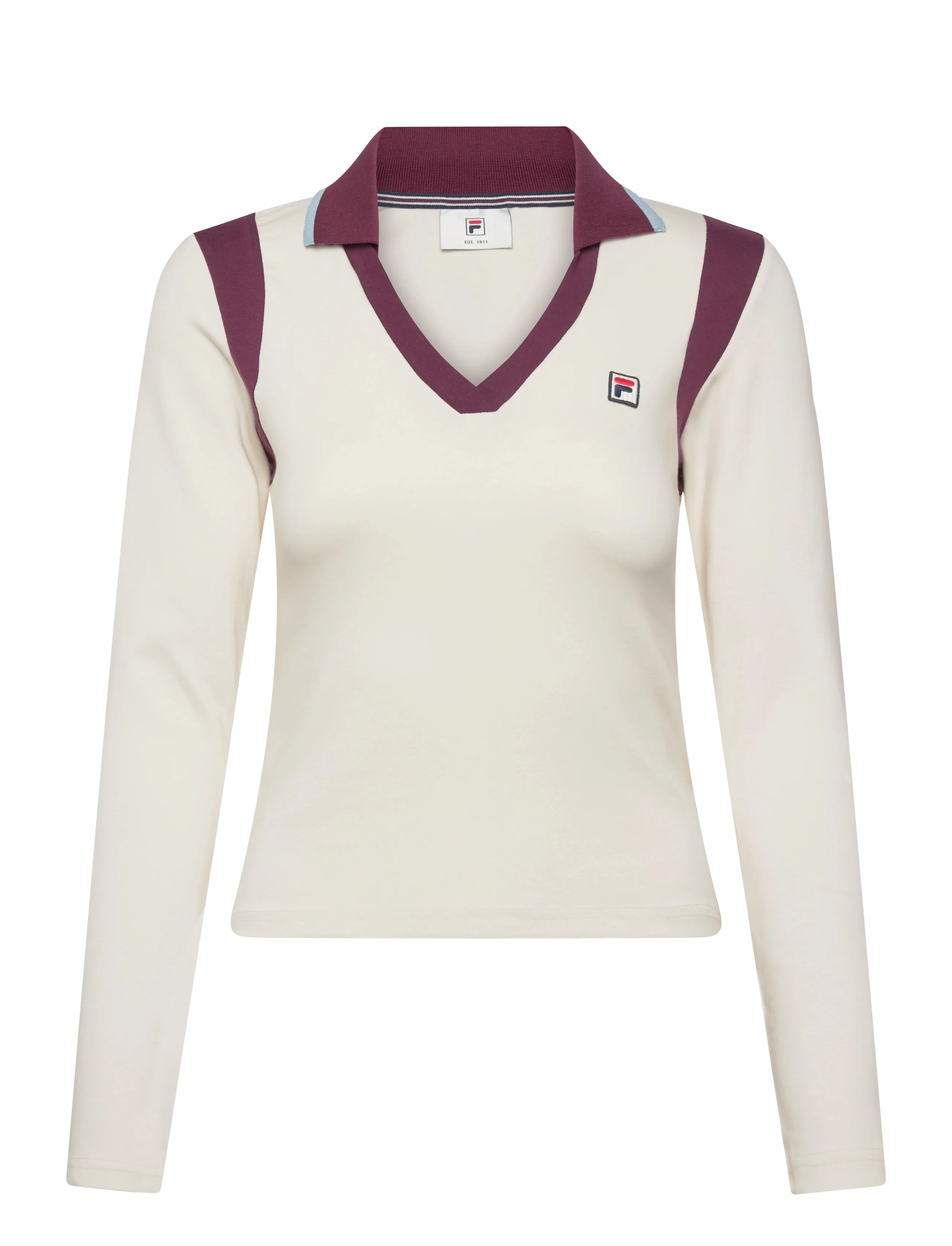 FILA ADRIANO slim johnny collar top - FILA - EGRET-FIG / cream