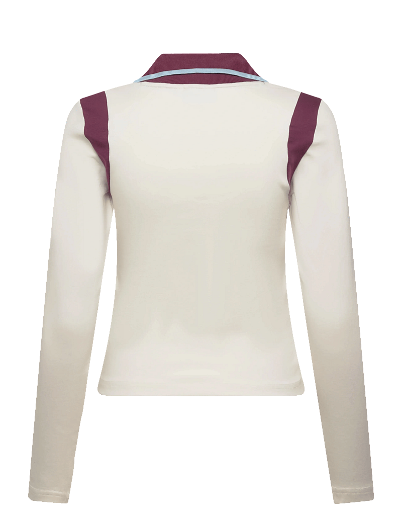 FILA - ADRIANO slim johnny collar top - toppe & t-shirts - egret-fig - 1