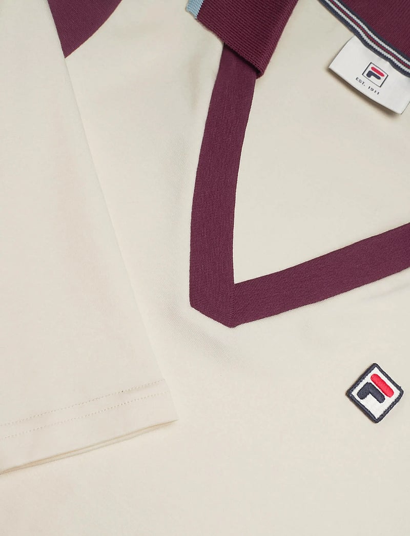 FILA - ADRIANO slim johnny collar top - toppe & t-shirts - egret-fig - 2