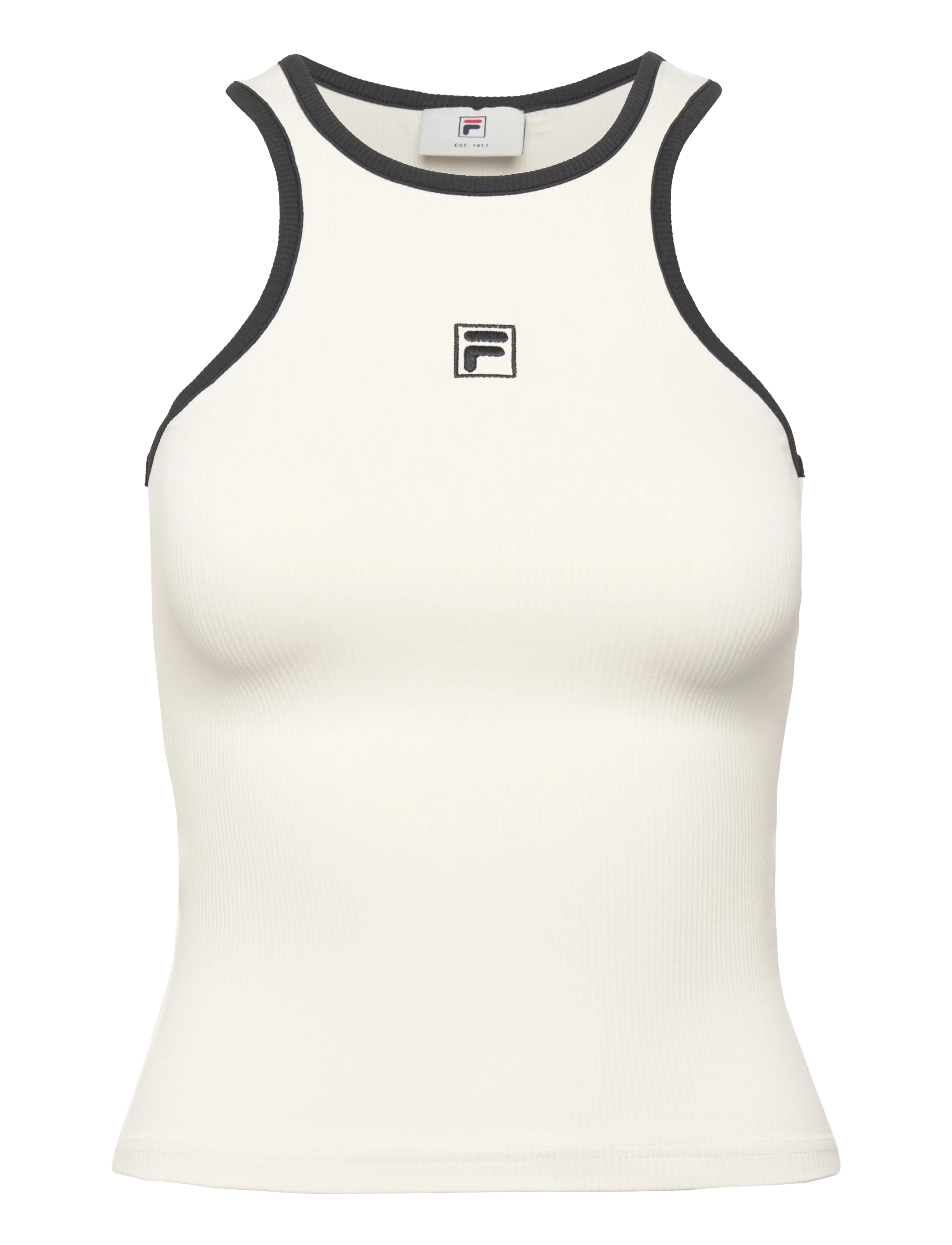 FILA BELLAGIO tight ribbed racer tank - FILA - EGRET / white