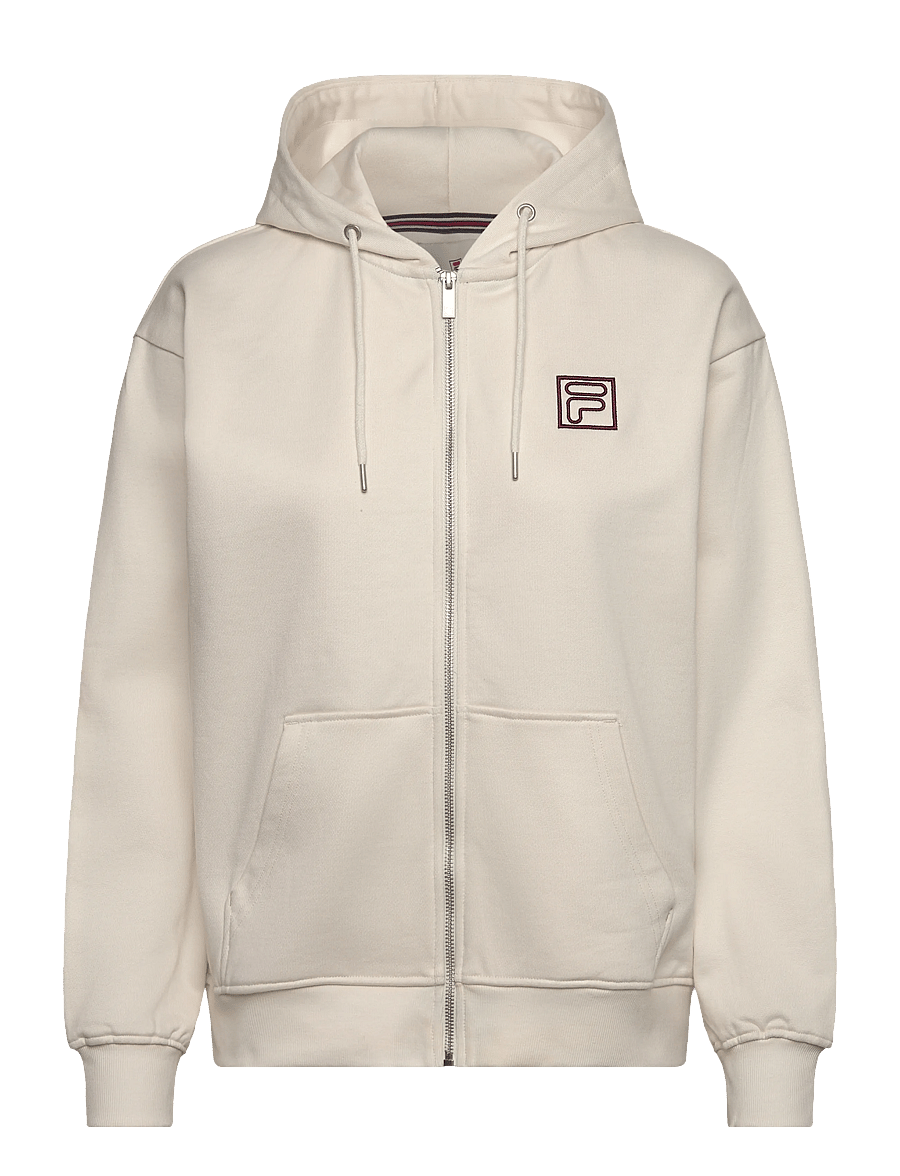 FILA - LAGRIO loose zip hoodie - sweatshirts - egret - 0