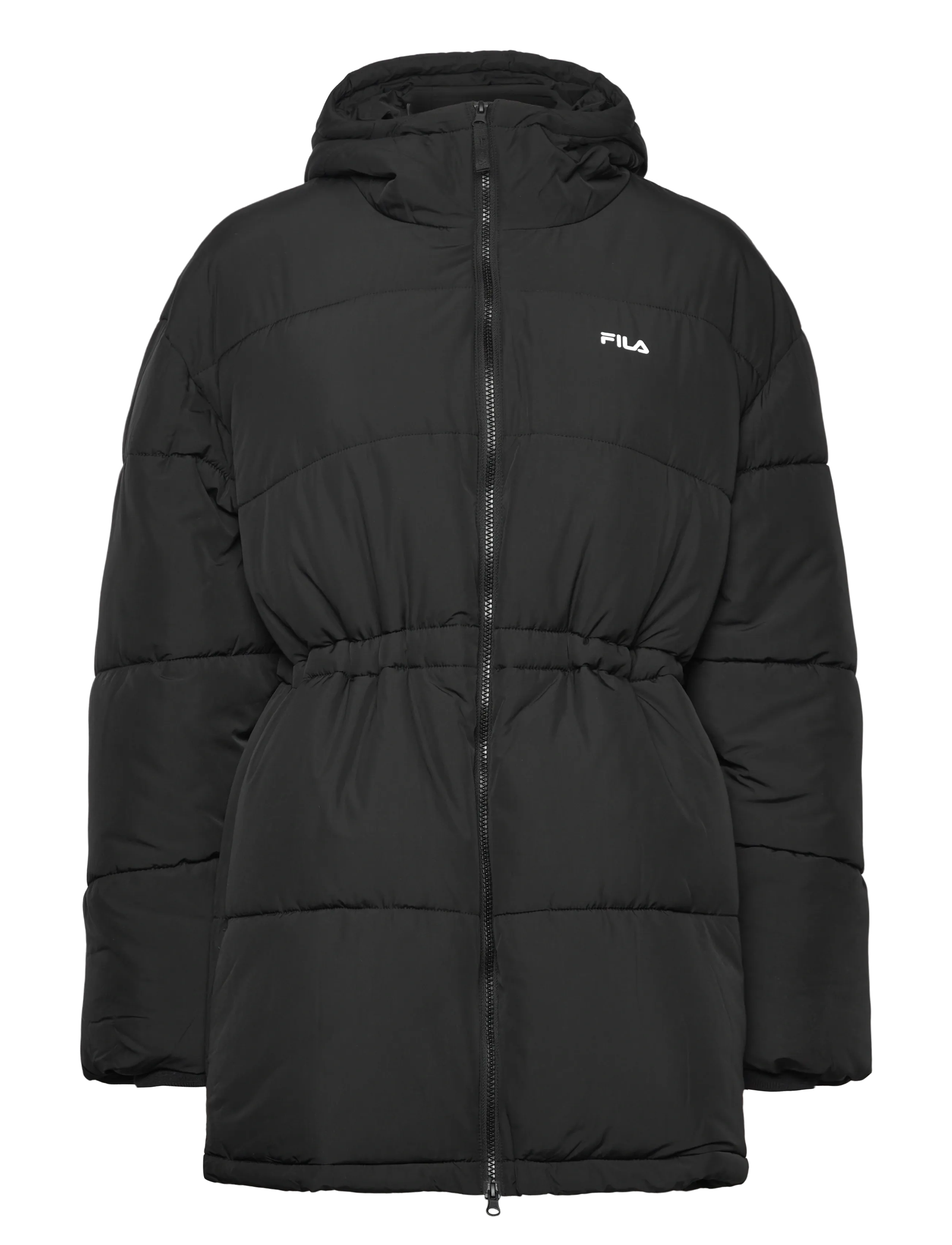 FILA Alba Relaxed Mid Hooded Puffer Jacke Schwarz - XS - Damen