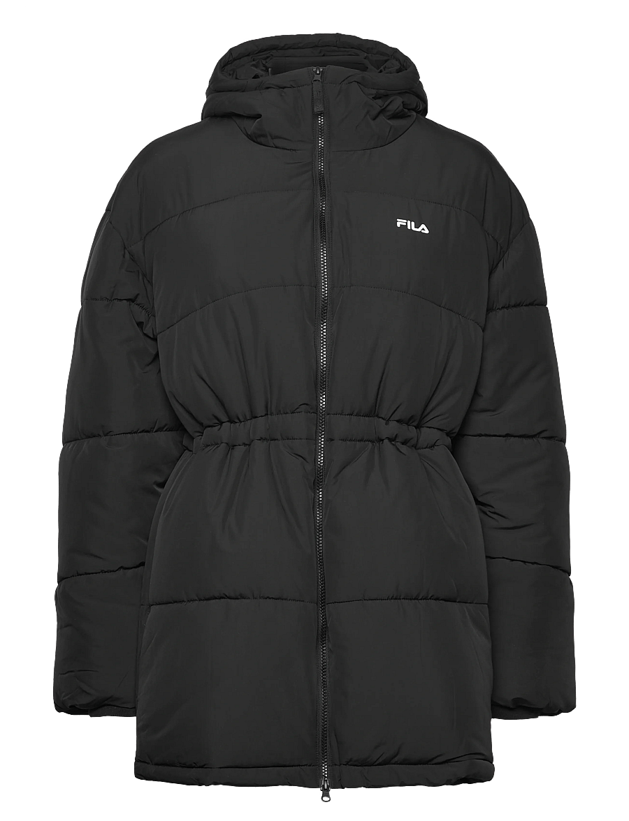 FILA - ALBA relaxed mid hooded puffer jacket - vinterjakker - black - 1
