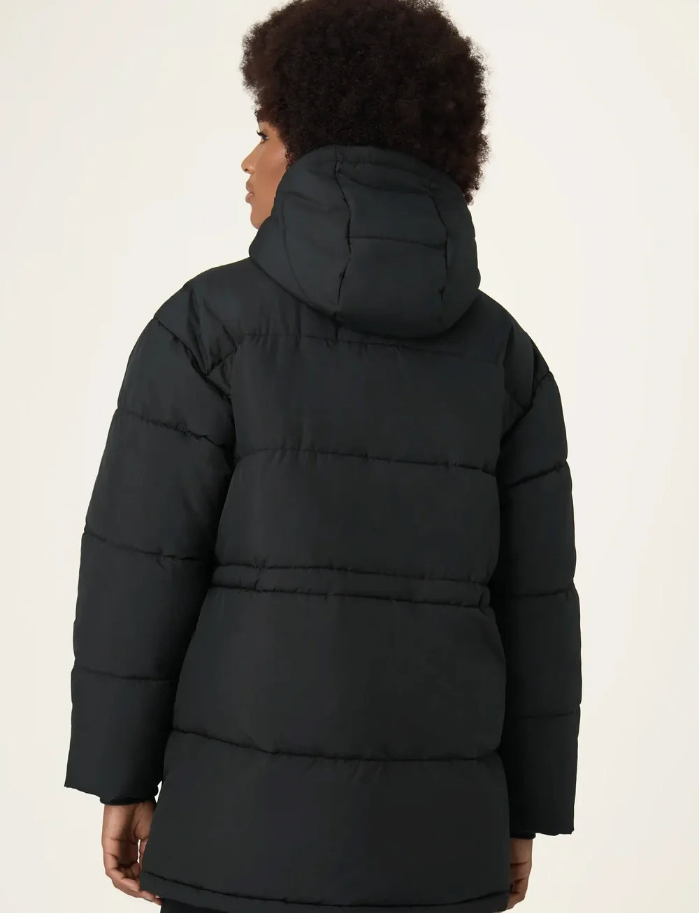 FILA - ALBA relaxed mid hooded puffer jacket - gewatteerde jassen - black - 5
