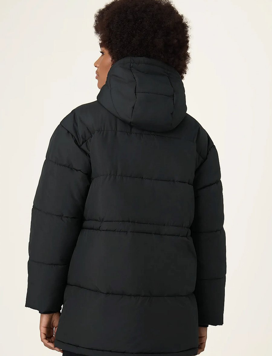 FILA - ALBA relaxed mid hooded puffer jacket - vinterjakker - black - 5