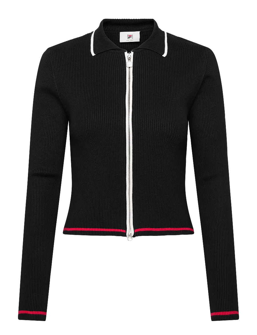 FILA - SIMONTE slim full-zip knit cardigan - sweatshirts - black - 0