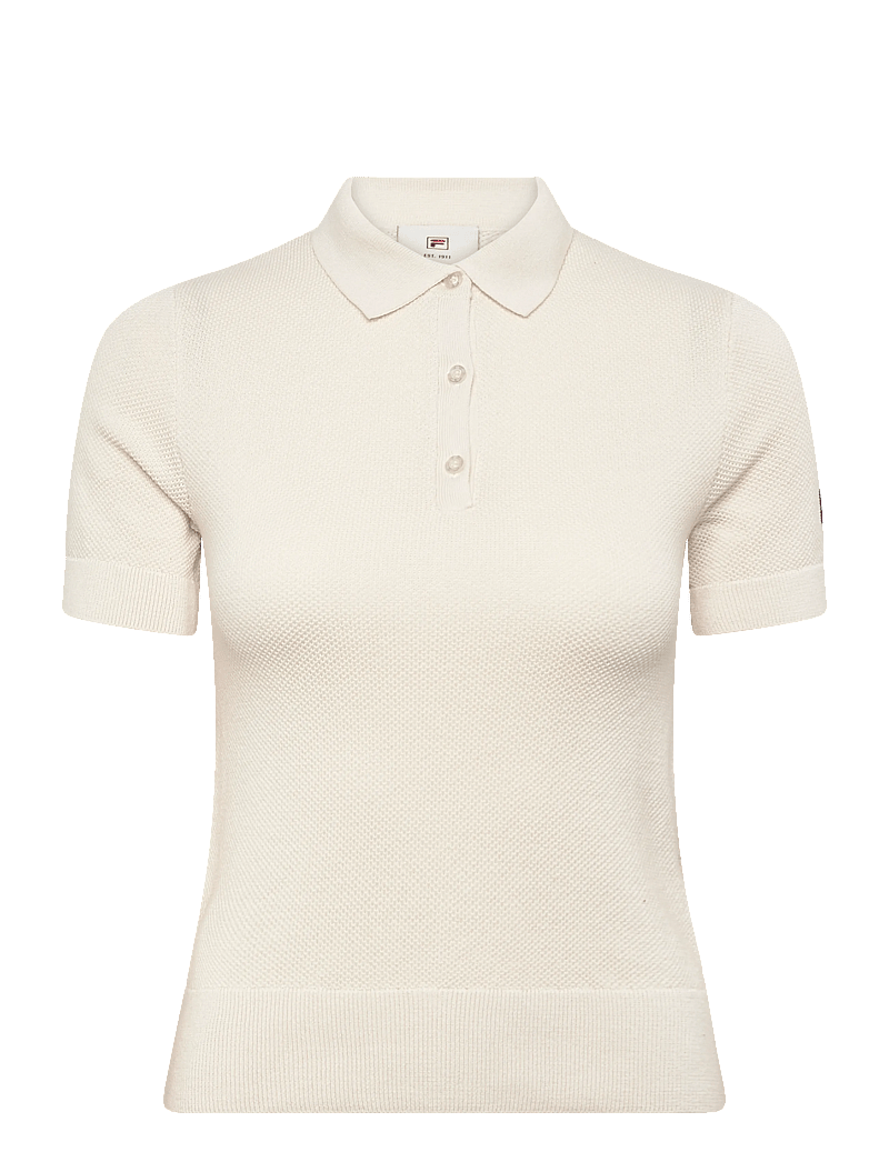 FILA - BB1 slim pique knit polo tee - oberteile & t-shirts - egret - 0