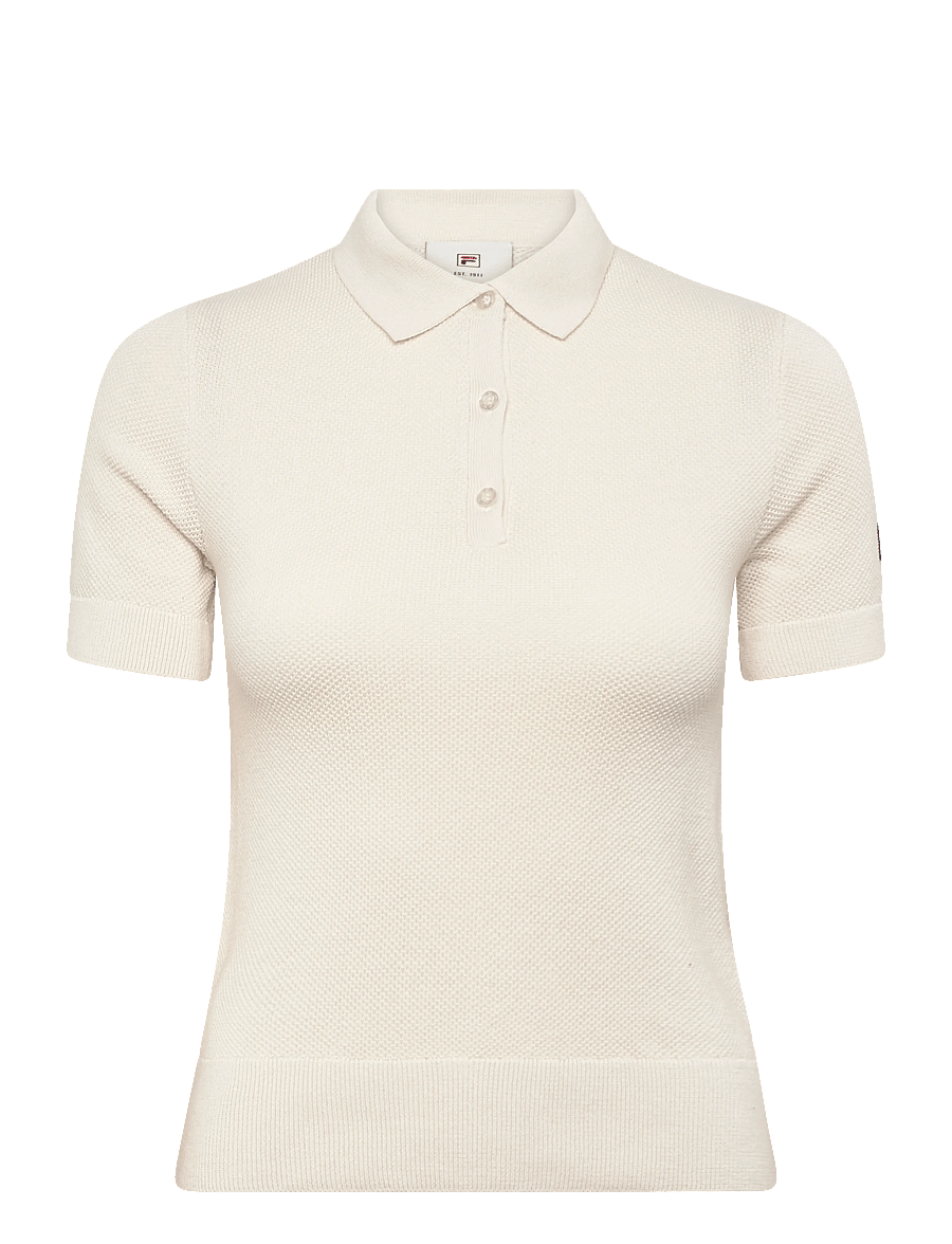 FILA - BB1 slim pique knit polo tee - oberteile & t-shirts - egret - 0