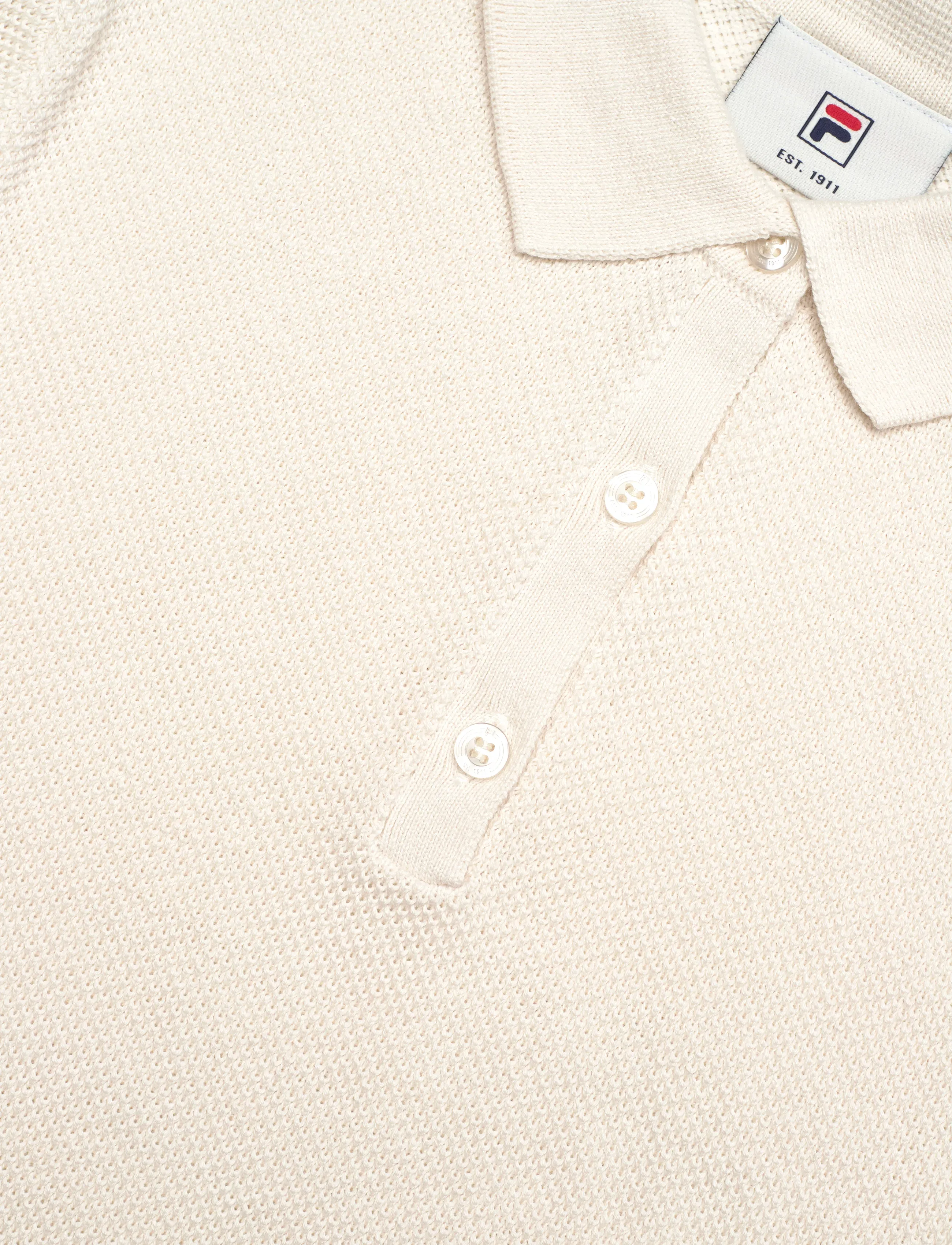 FILA - BB1 slim pique knit polo tee - polos - egret - 2