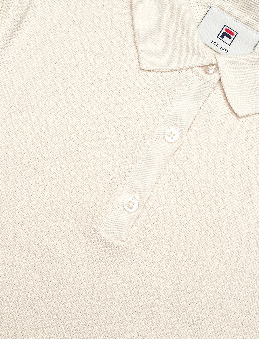 FILA - BB1 slim pique knit polo tee - oberteile & t-shirts - egret - 2