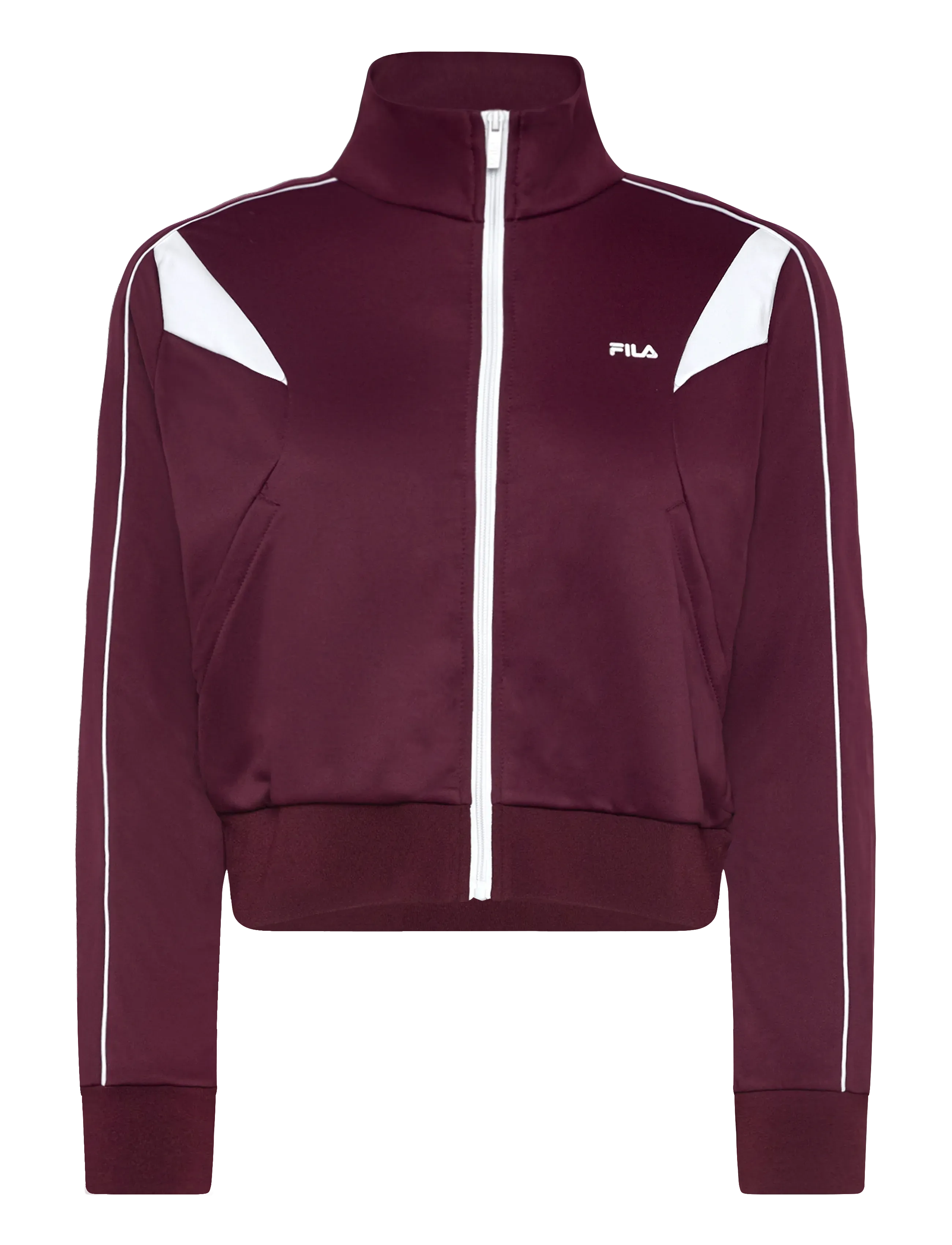 FILA Rivoli Regular Blocked Track Jacket, M, Burgundy, Sport Jackets > Sport Casual Jackets, Dame