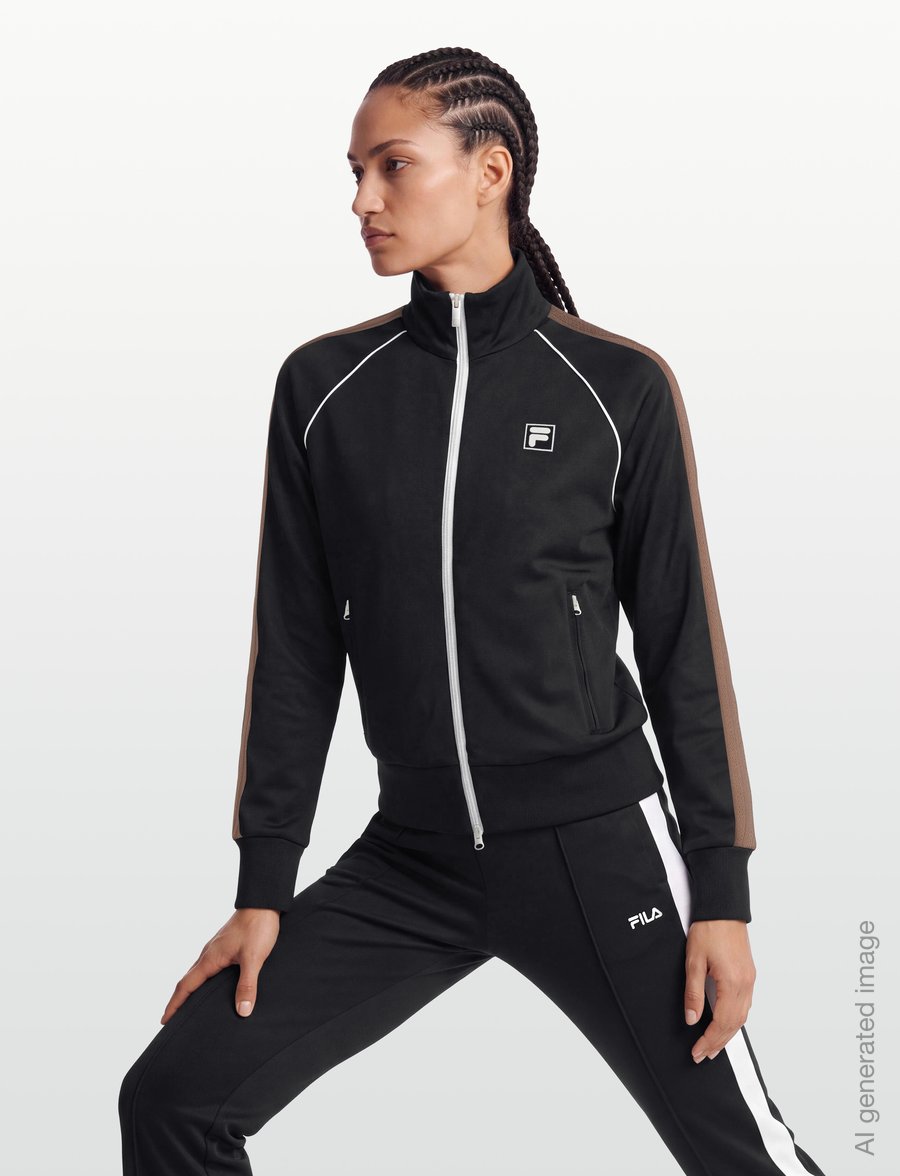 FILA - MARLIANO regular taped track jacket - laisvalaikio striukės - black - 5