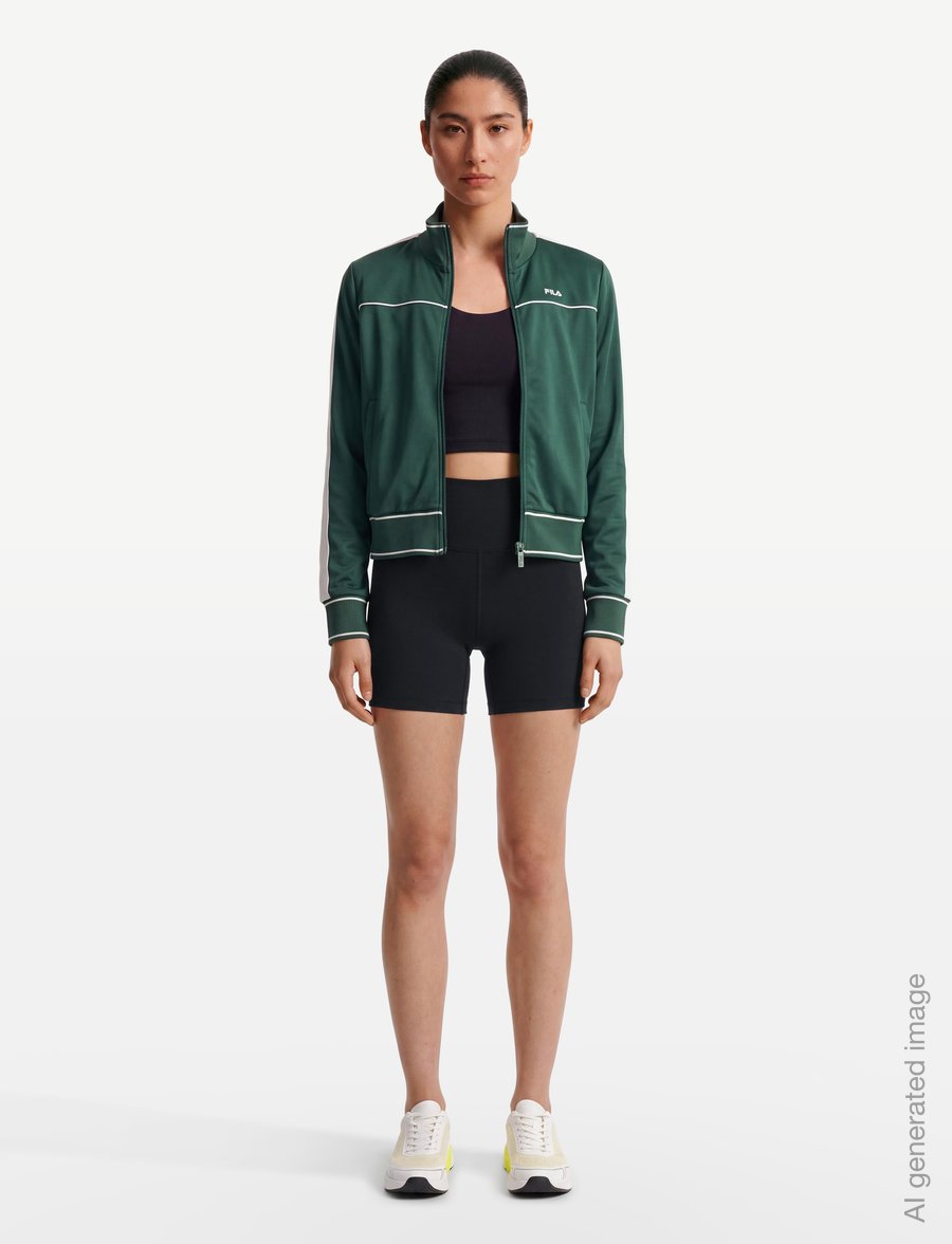 FILA - MICHI regular cropped taped track jacket - tops - posy green - 0
