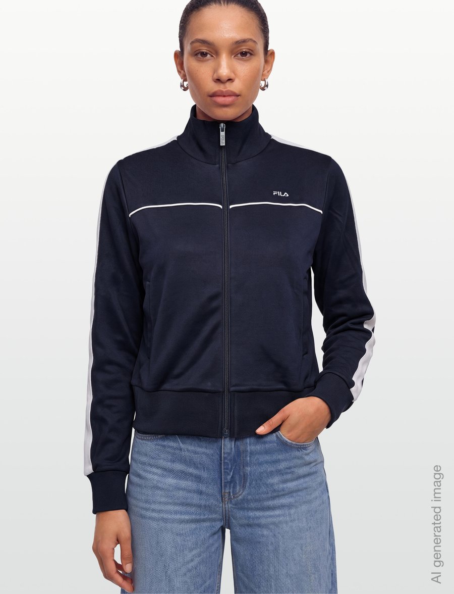 FILA - LAVIS regular taped track jacket - träningsjackor - dark sapphire - 3