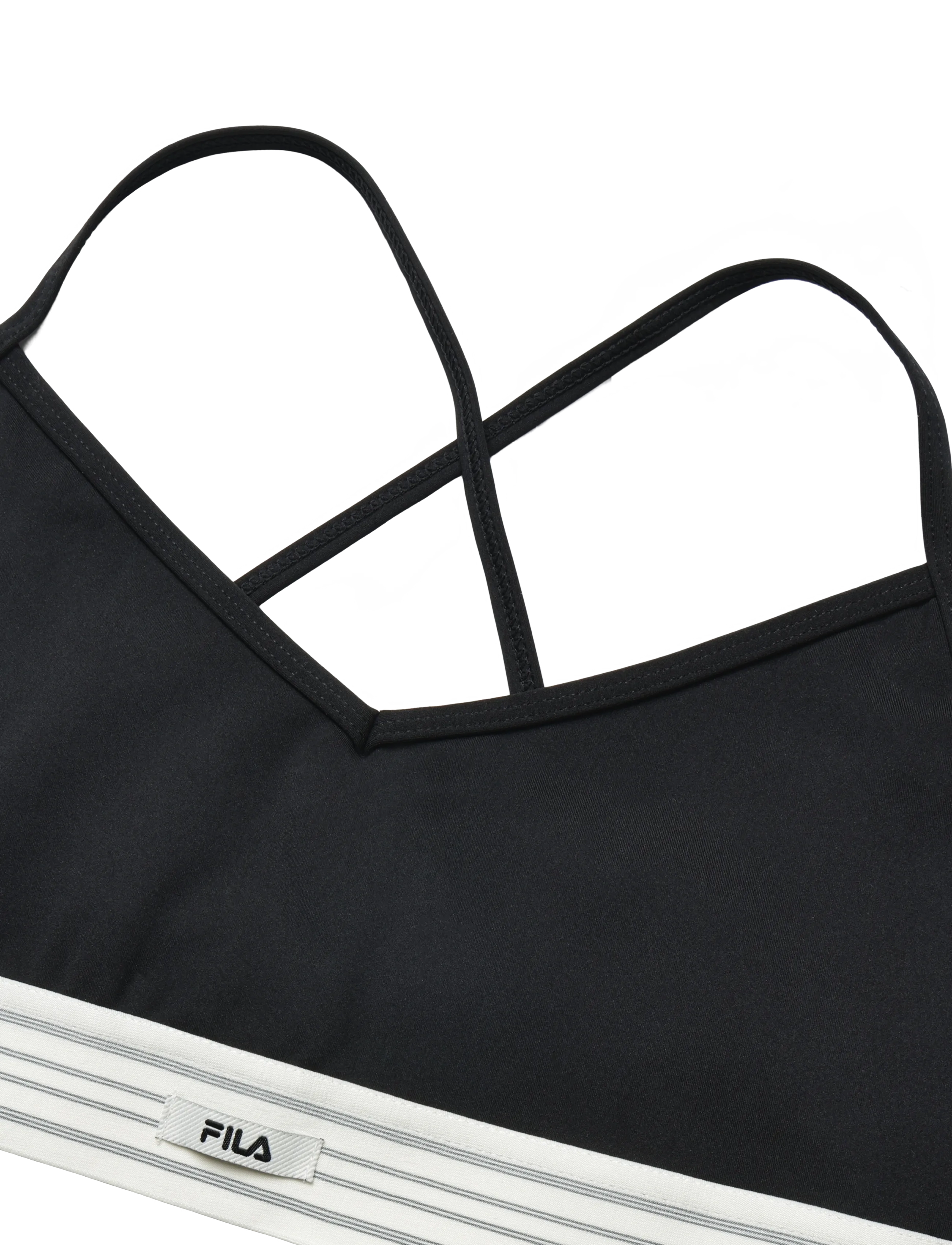 FILA - MOLINA elastic tape top - sport-bhs - black - 2