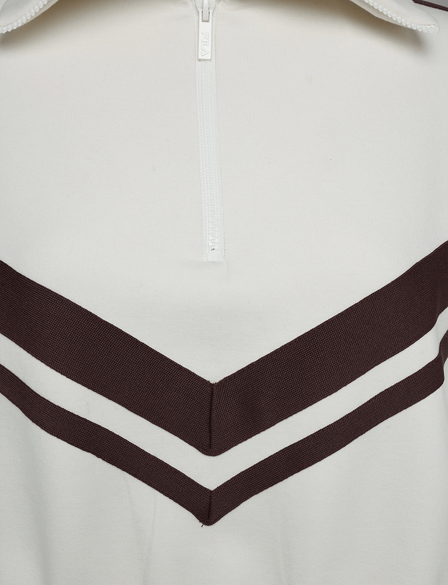 FILA - AVIGNA relaxed cropped half zip sweatshirt - sweatshirts - egret - 2