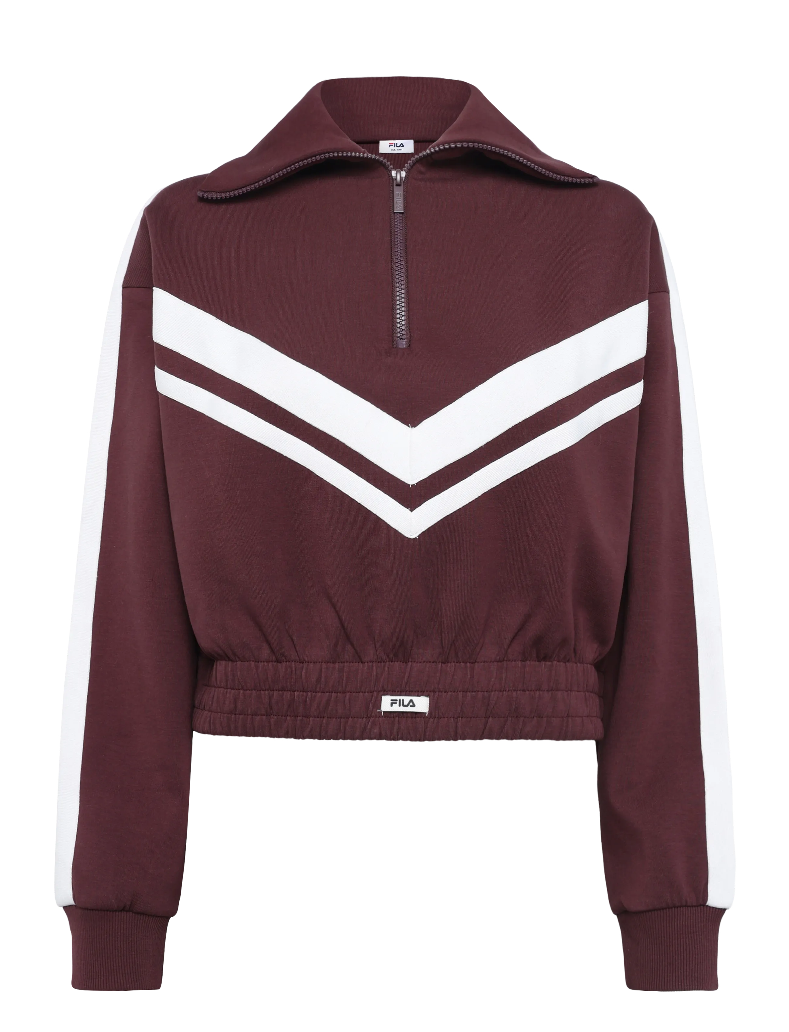 FILA AVIGNA  relaxed cropped half zip sweatshirt - Kleidung - FUDGE / brown