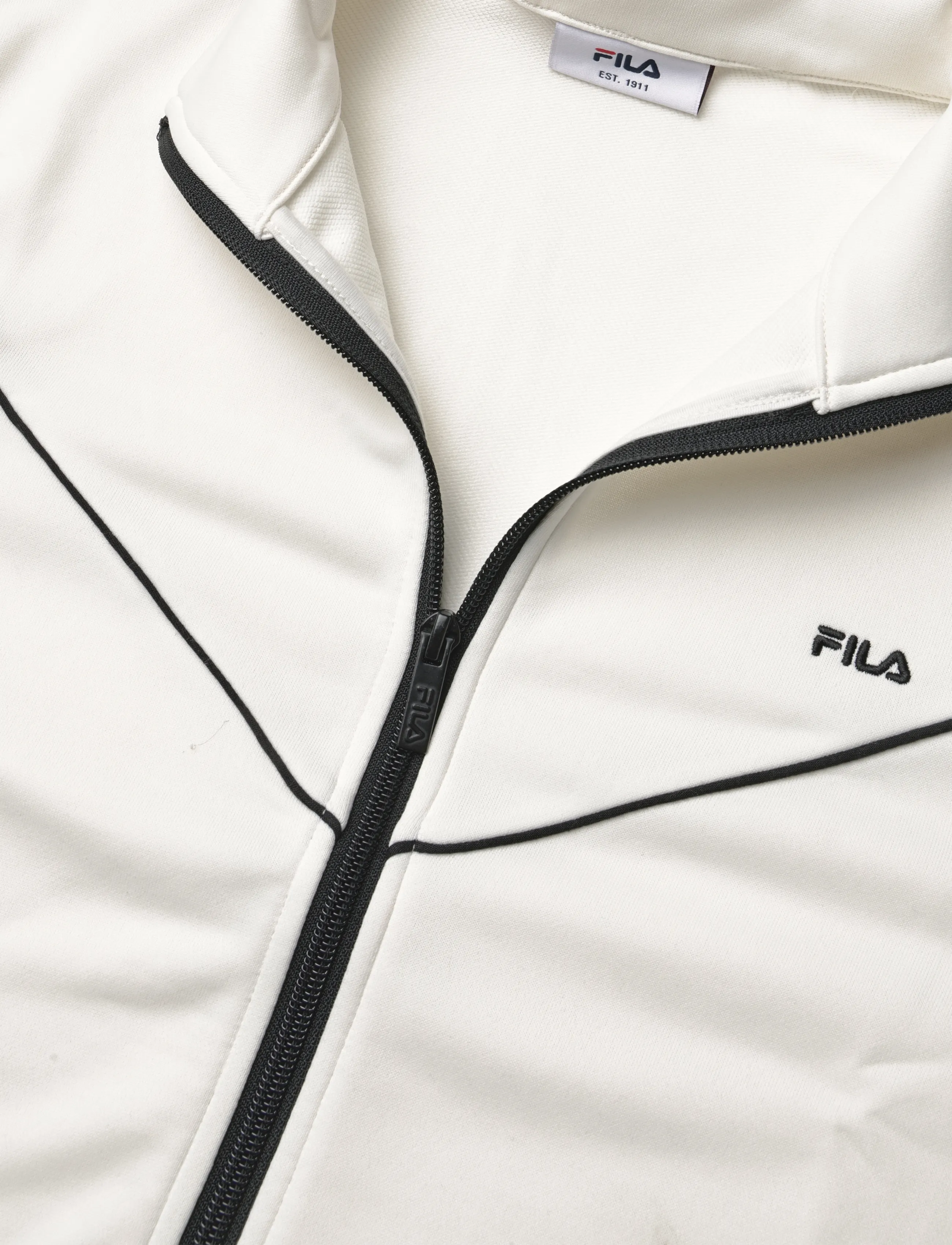 FILA - NOVALE regular cropped piping track jacket - egret - 2
