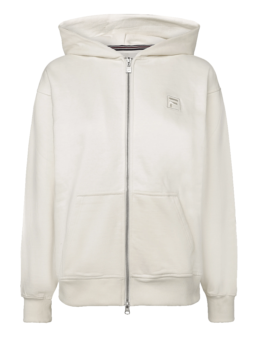 FILA - LIMANA loose 2-way zip hoodie jacket - sweatshirts - egret - 0