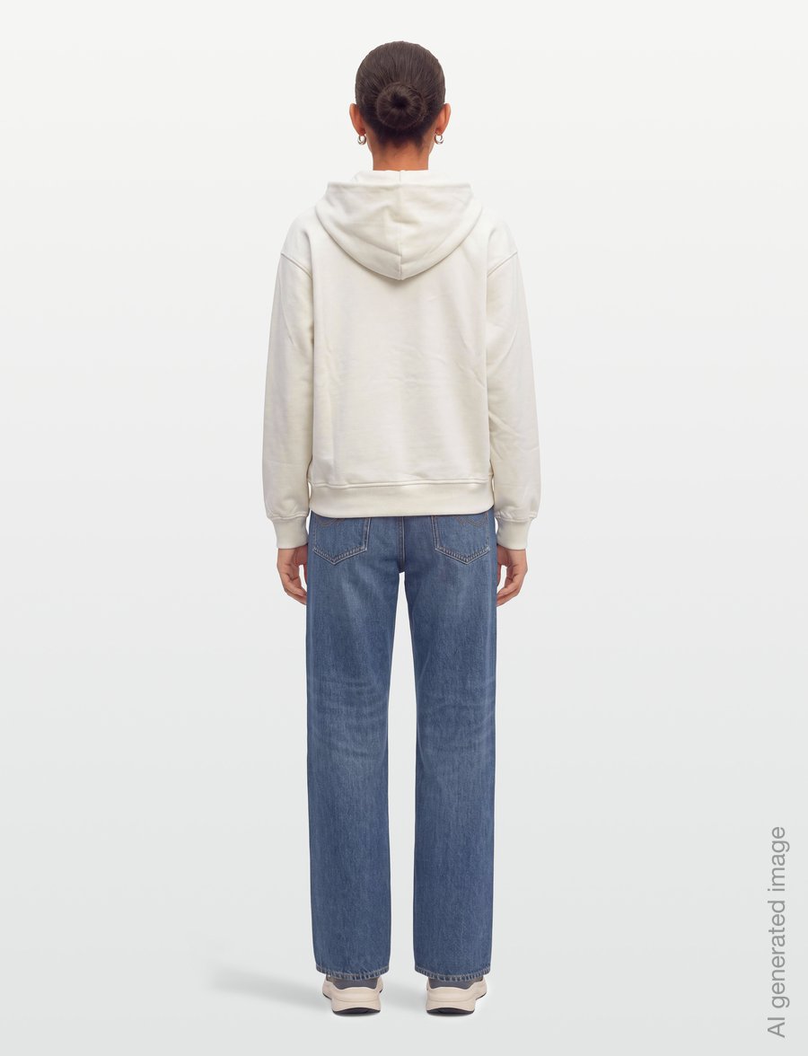FILA - LIMANA loose 2-way zip hoodie jacket - sweatshirts - egret - 4