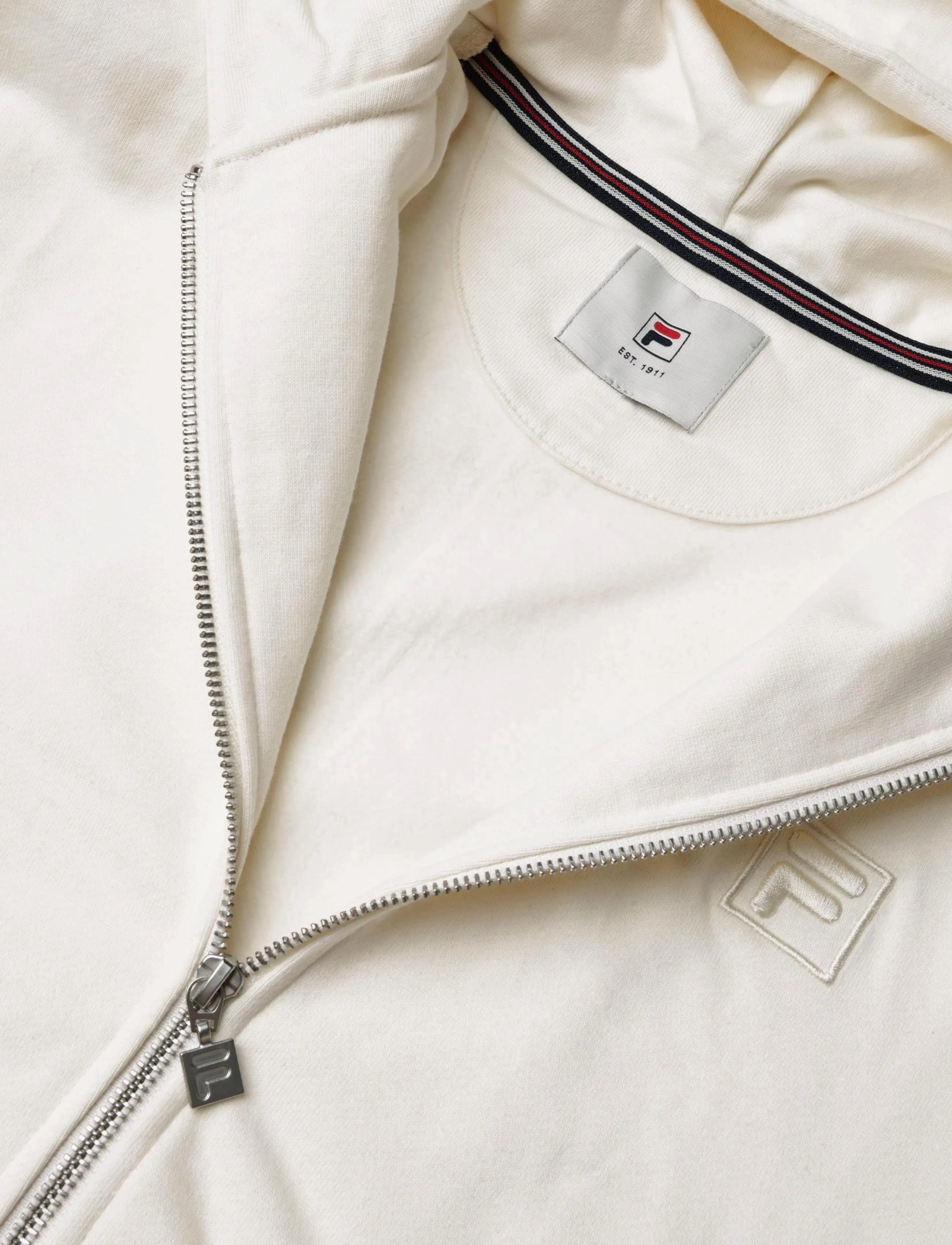 FILA - LIMANA loose 2-way zip hoodie jacket - sweatshirts - egret - 2
