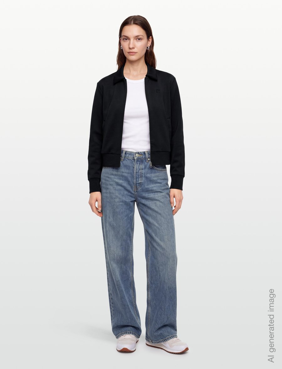 FILA - AVENES boxy piping track jacket - träningsjackor - black - 0