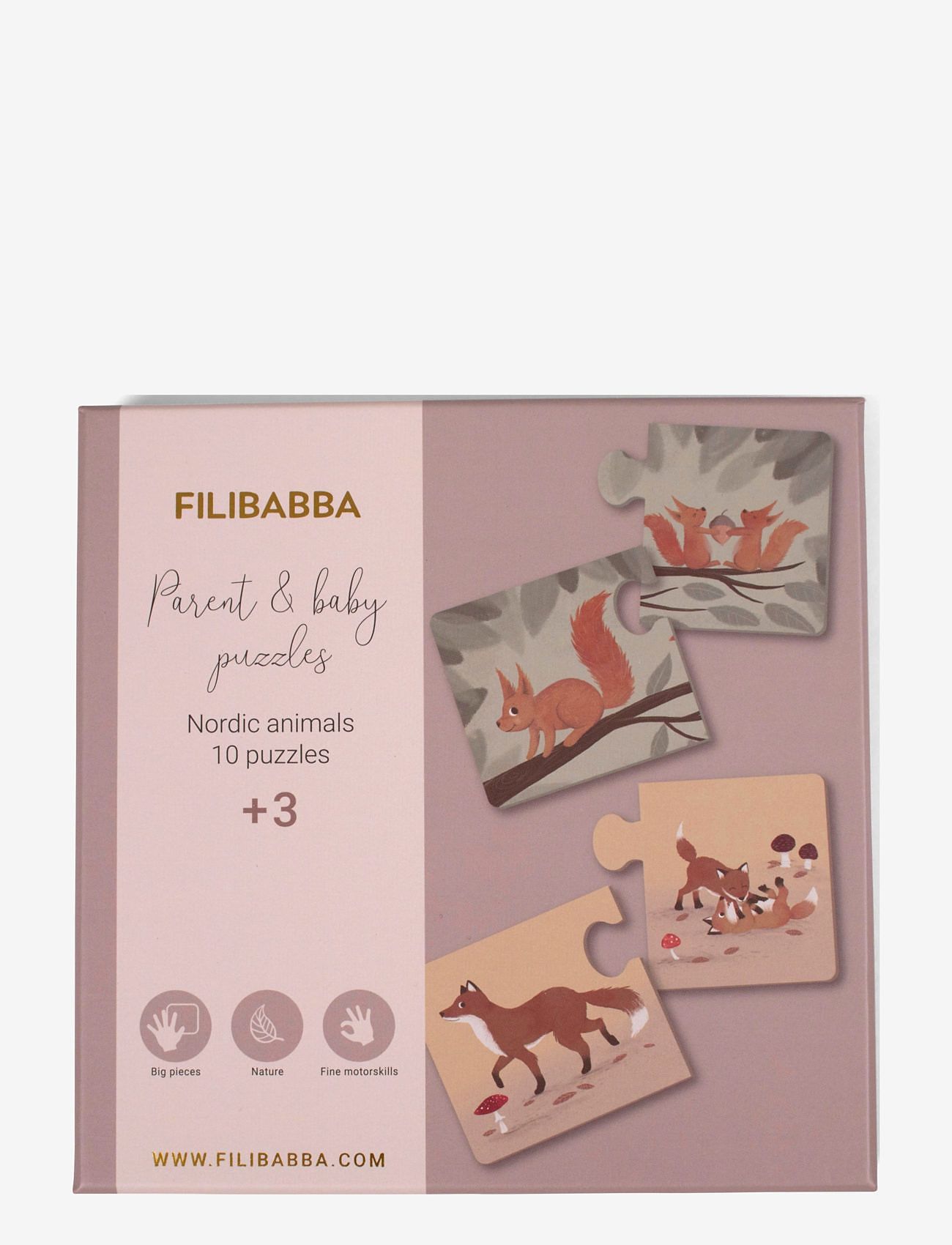 Filibabba - Parent & baby puzzle - Nordic animals - klassiset palapelit - multi coloured - 0