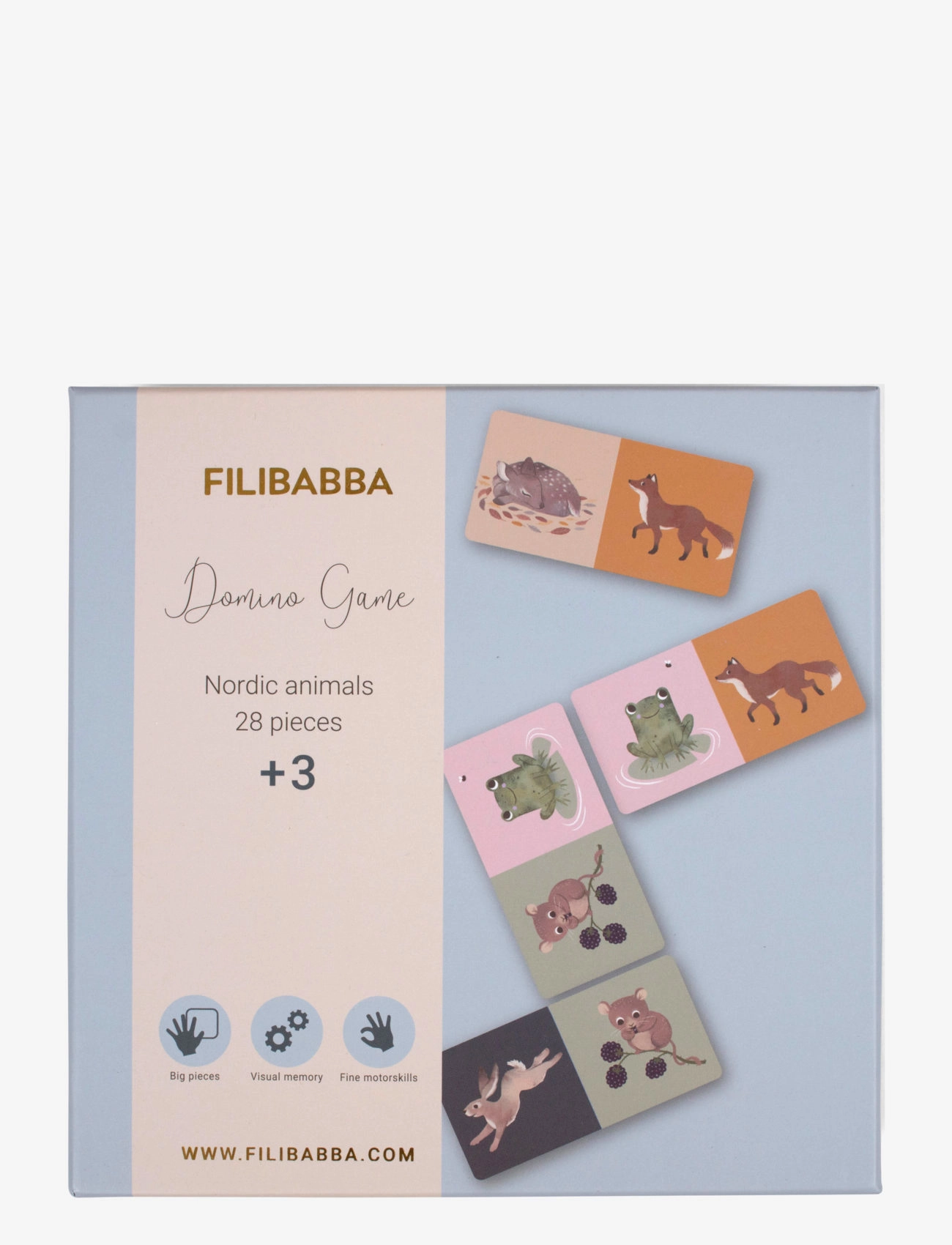 Filibabba Domino spil - Nordiske dyr - 4 for 3 - MULTI COLOURED / multi