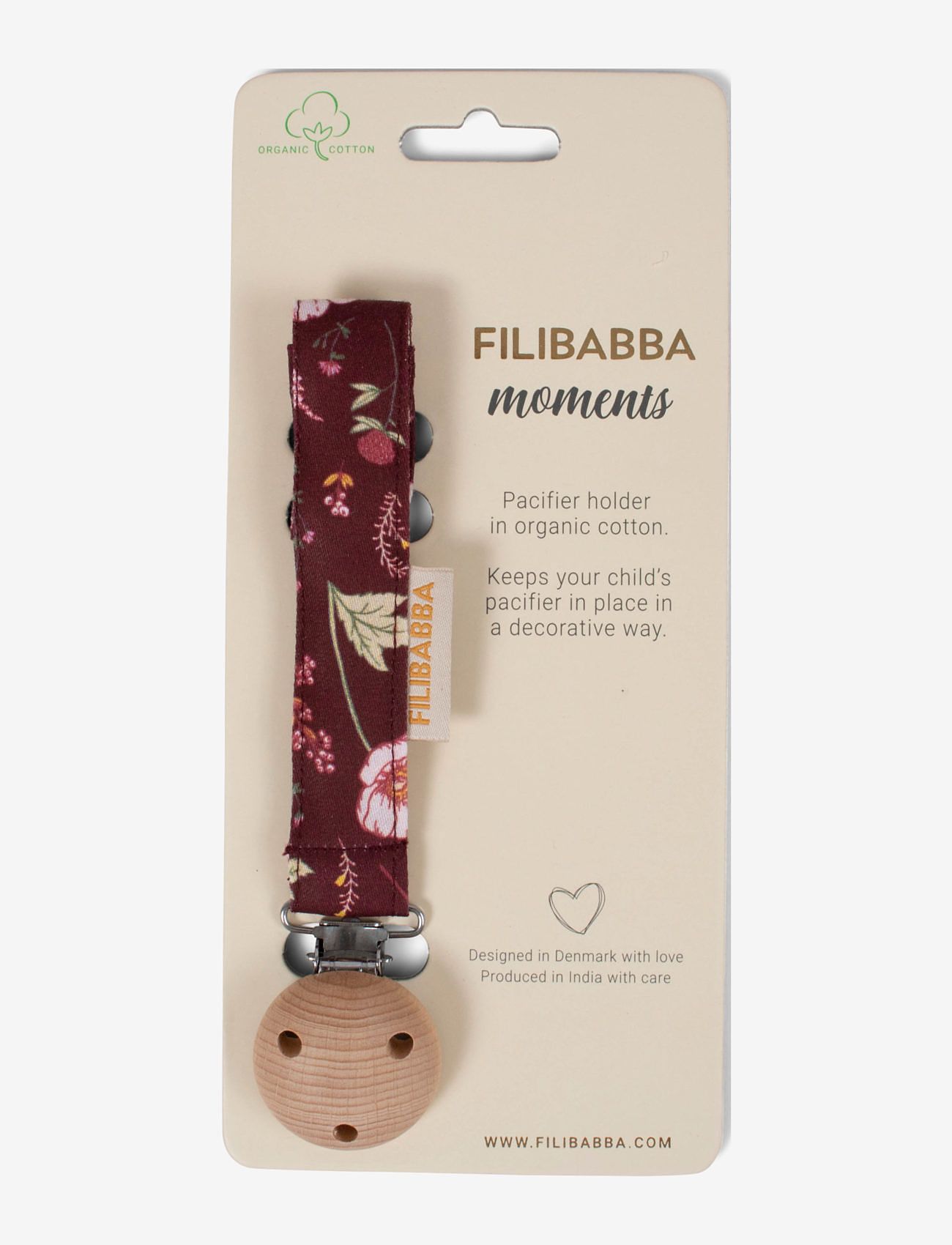 Filibabba - Pacifier holder with velcro closure - Fall Flowers - smukkesnor - multi coloured - 1