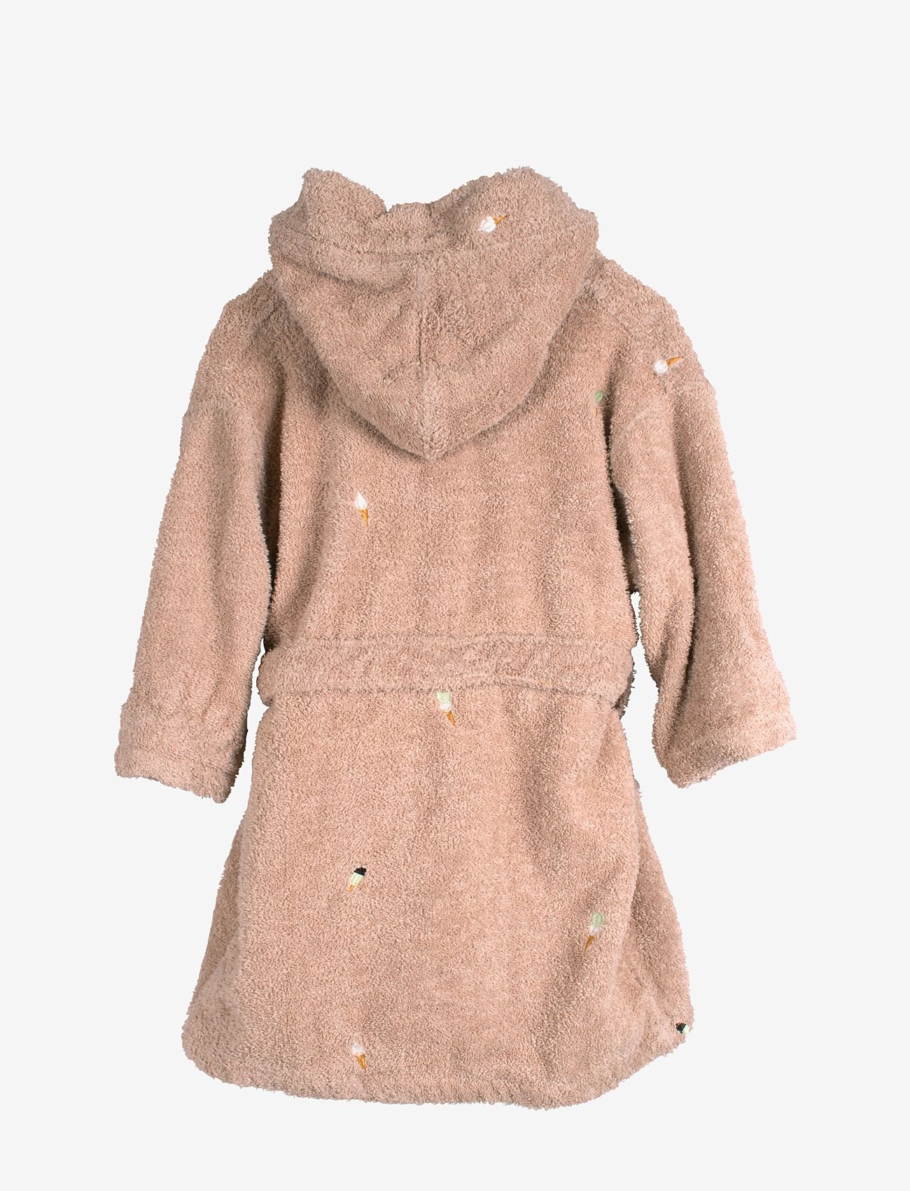 Filibabba - Embroidered bathrobe 1-2 years - Frappé - badekåper - frappÉ - 1