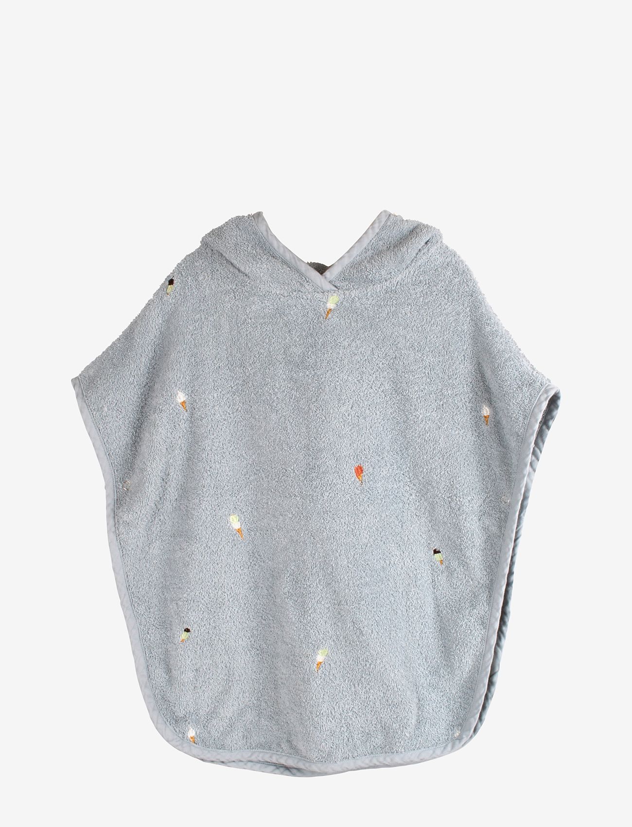 Filibabba Embroidered Beach Poncho Pearl Blue, Bath Poncho, Blå, Str: ONE SIZE