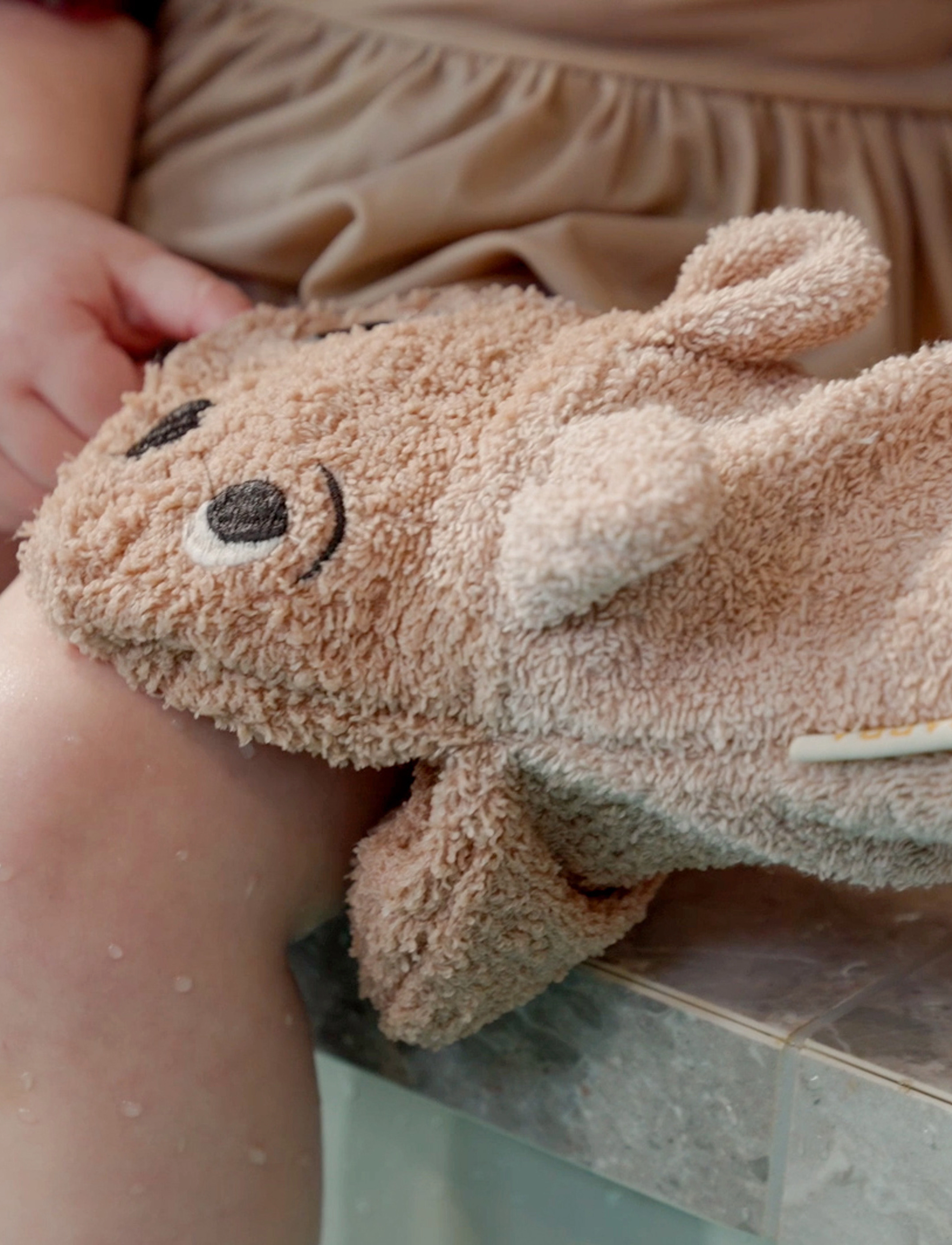 Filibabba Bear Baby Bath Mitt, One Size, Time, Koralle - Cloths, Kinder