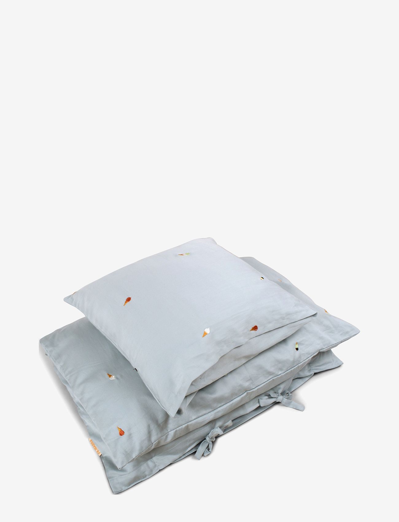 Filibabba - Baby Bedlinen – Embroidered Cool Summer Design – Pearl B - bettwäsche-set - pearl blue - 1