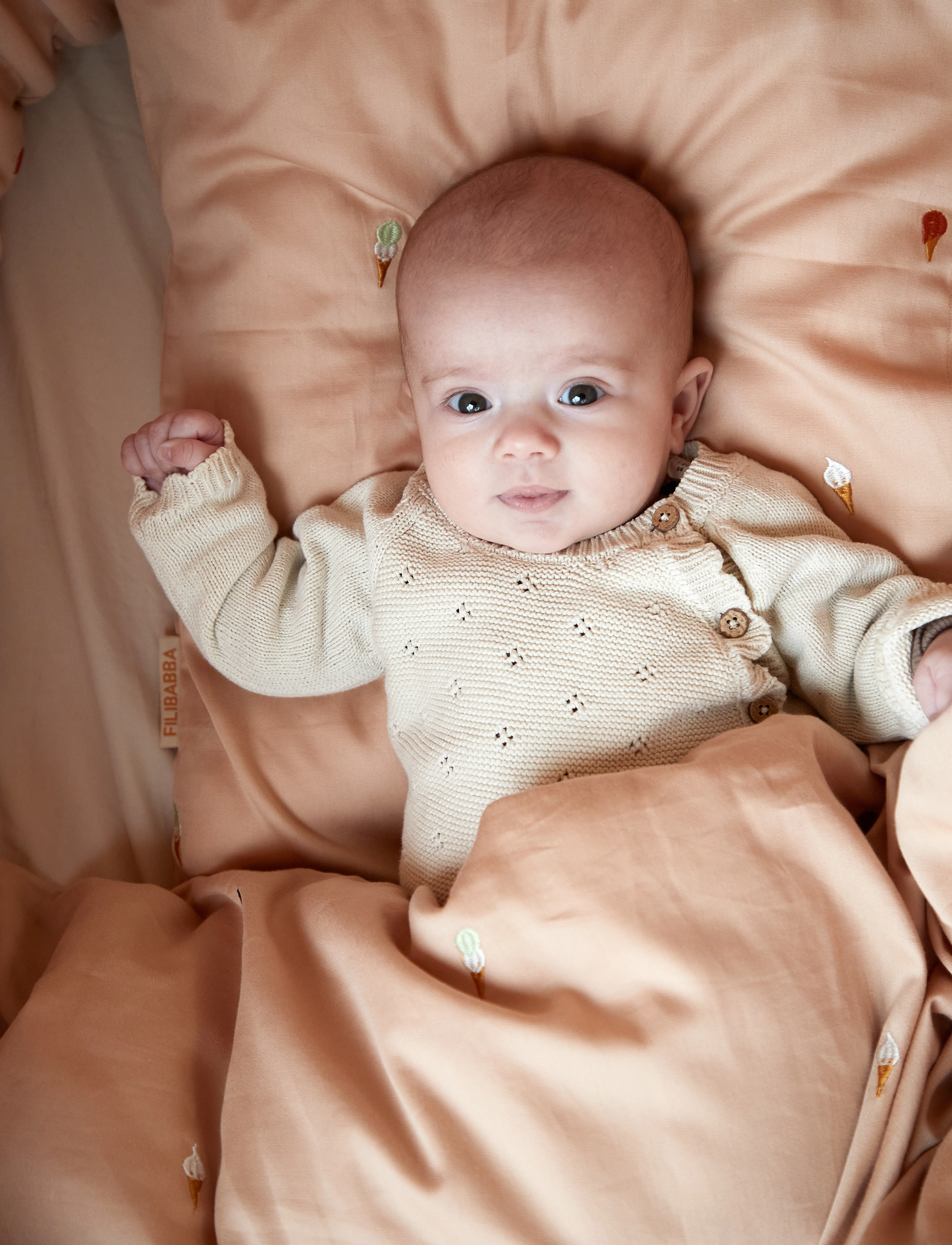 Filibabba - Junior Bedlinen – Embroidered Cool Summer Design – Frapp - sengesæt - frappÉ - 3