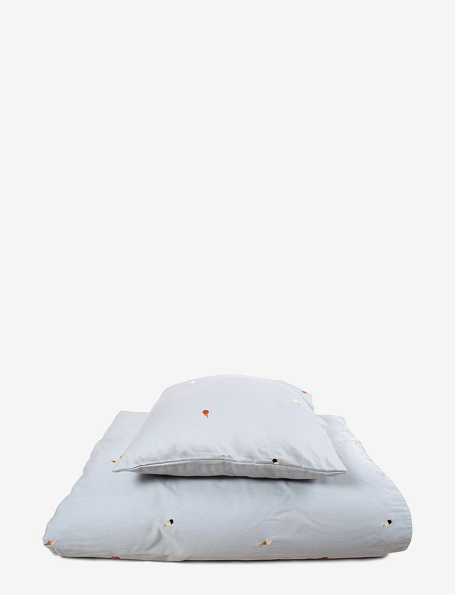 Filibabba - Junior Bedlinen – Embroidered Cool Summer Design – Pearl - bettwäsche-set - pearl blue - 2