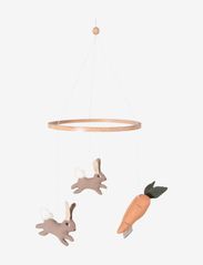 Linen baby mobile - Carrot Thief - MULTI COLOURED