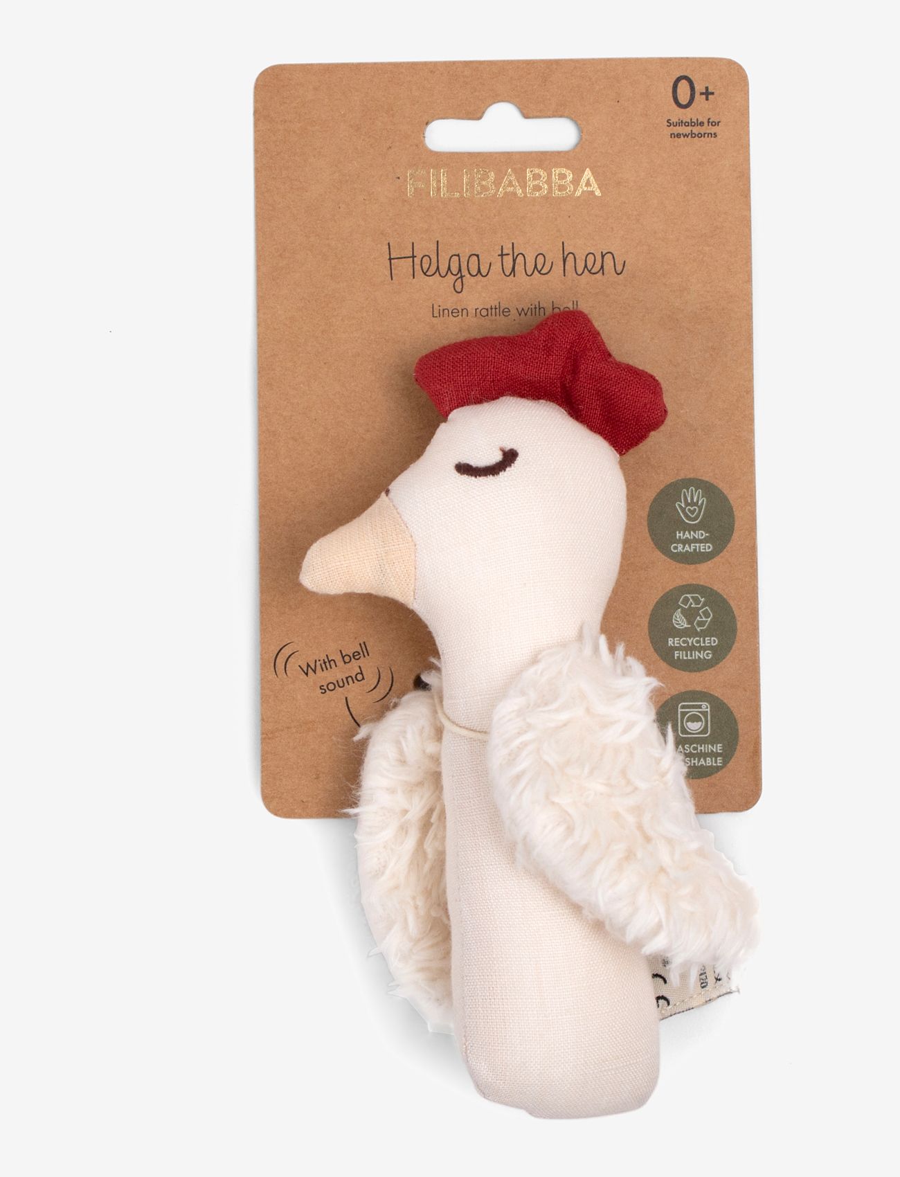 Filibabba - Rangle i hør - Høne - hringlur - multi coloured - 3