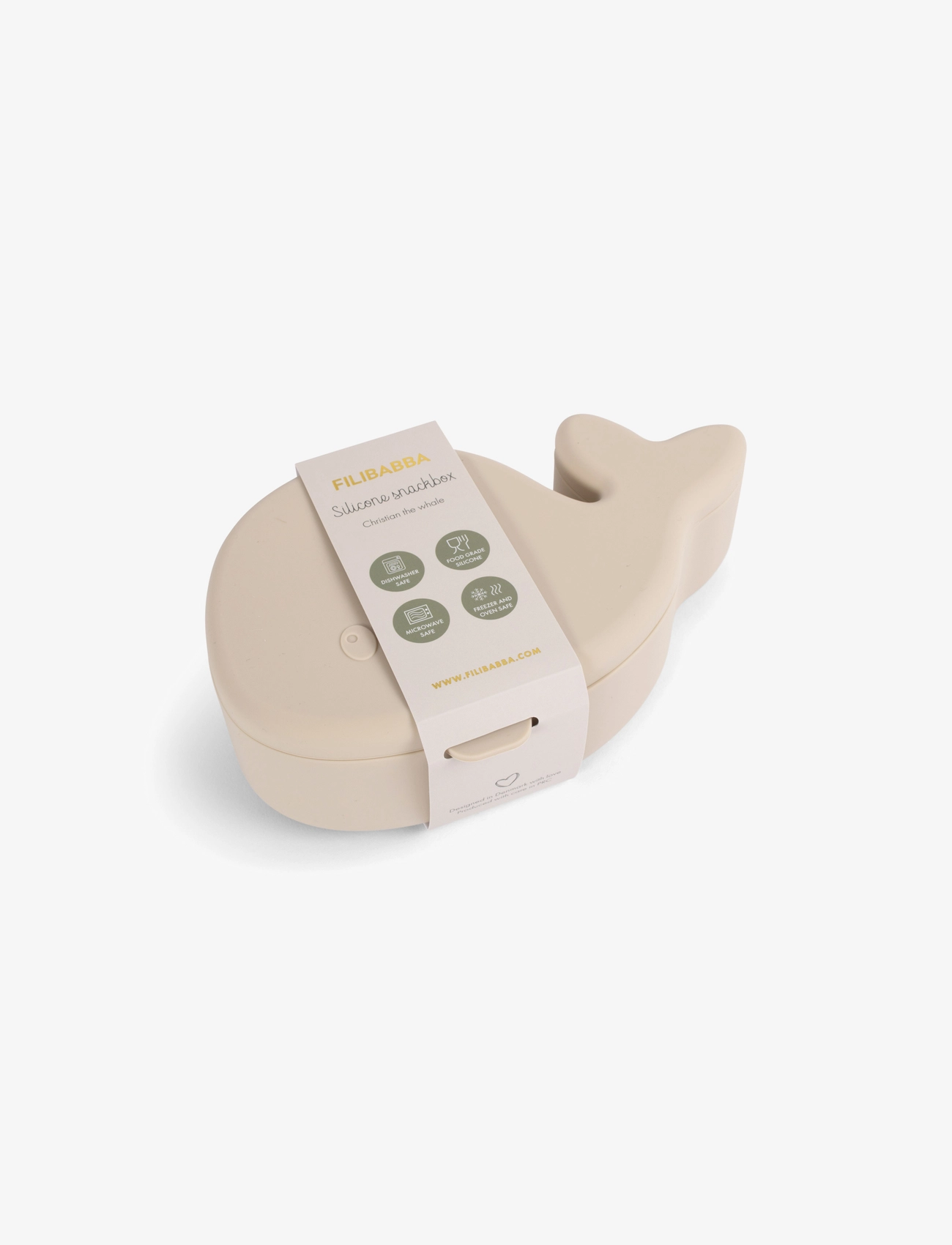 Filibabba - Snackbox - Hvalen Christian - Toasted Almond - opbevaringsbøtter til babymad - beige - 5