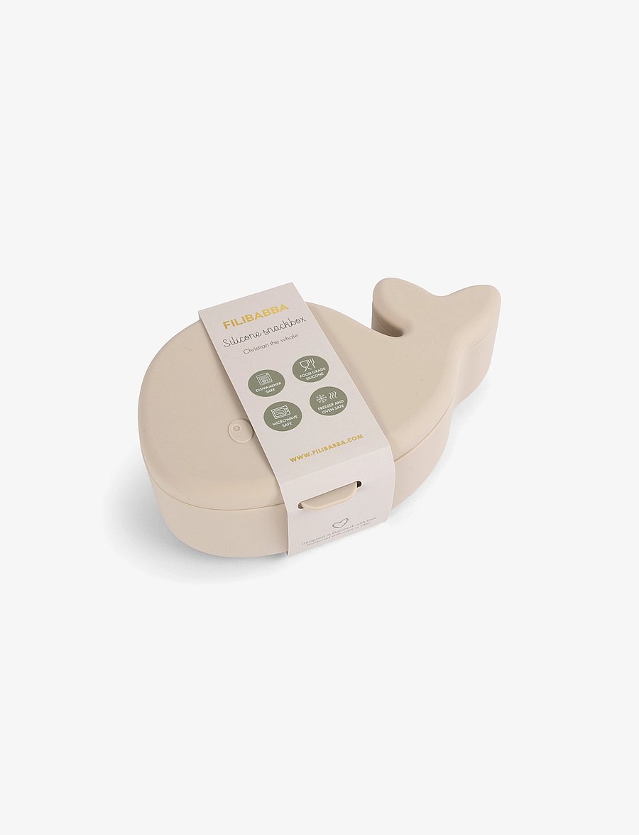 Filibabba - Snackbox - Hvalen Christian - Toasted Almond - matlådor - beige - 5
