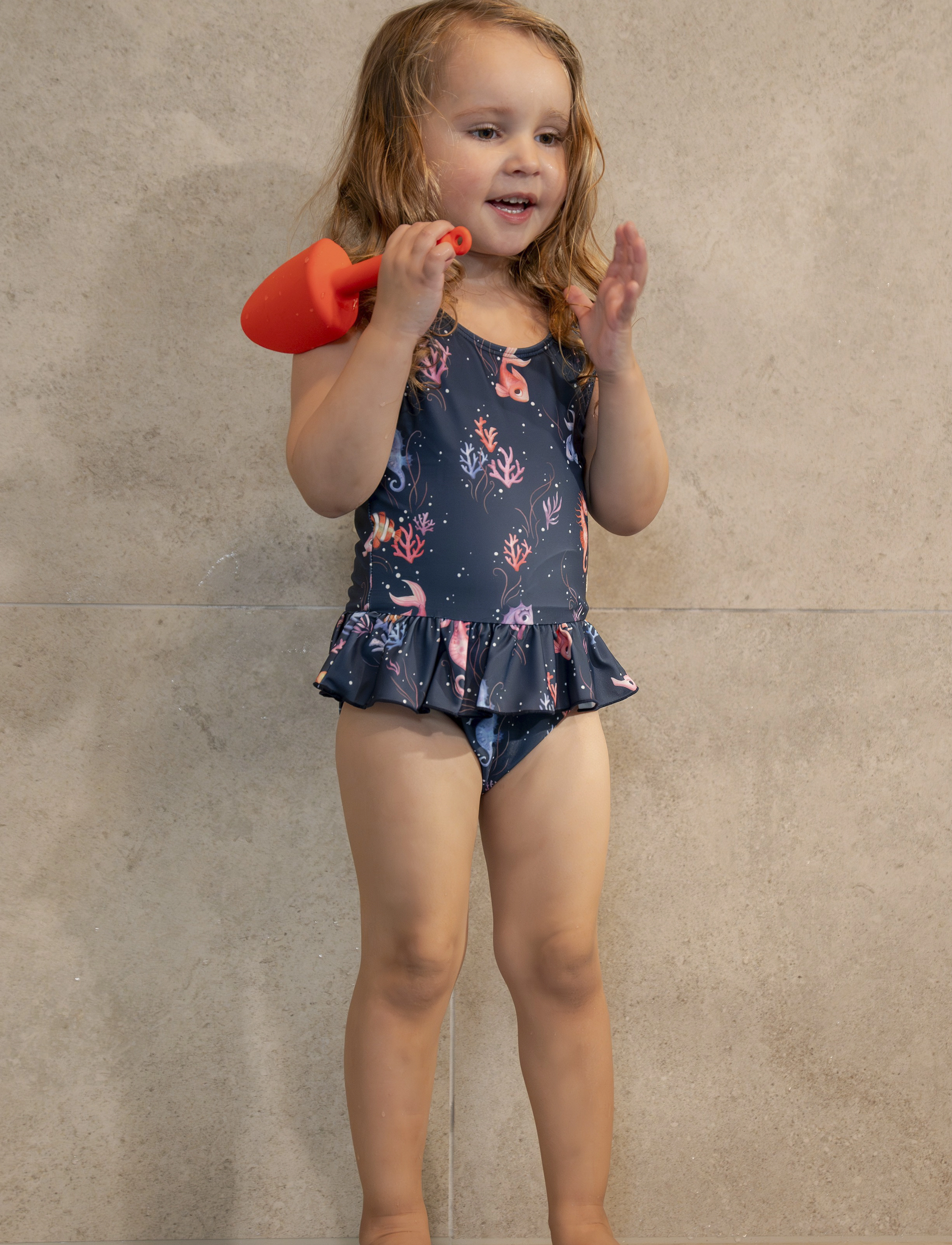 Filibabba Eva – Badedragt 1-2 År Rainbow Reef, 80-92, Bademode, Blau - Swimsuits, Kinder
