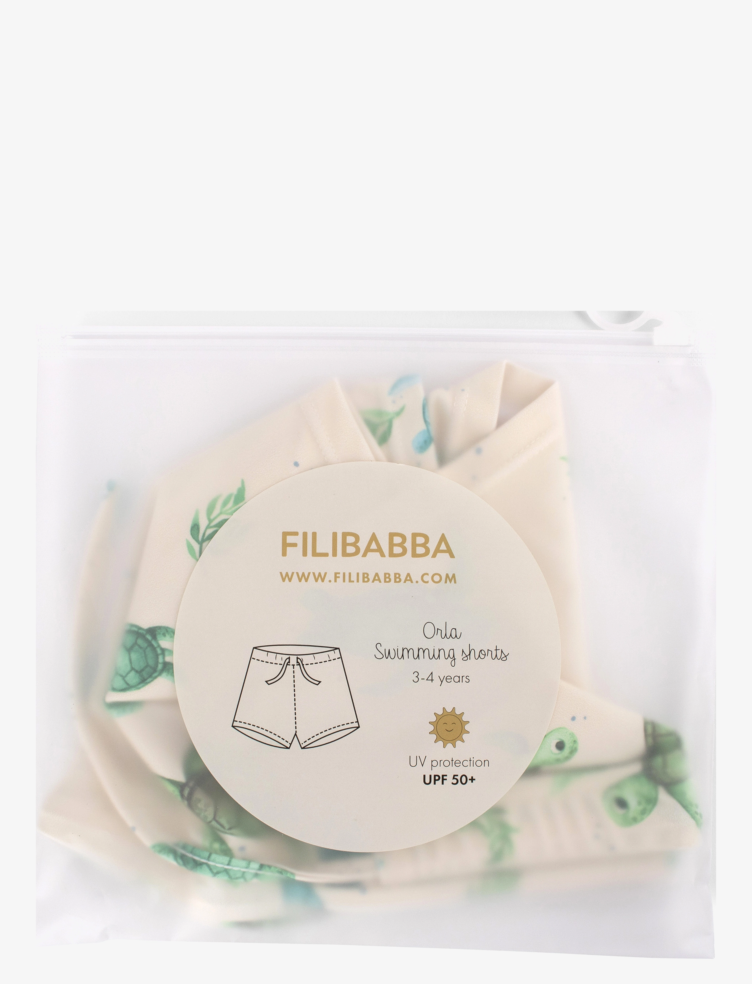 Filibabba - Orla – Badeshorts 3-4 år – First Swim - badebukser - beige - 3