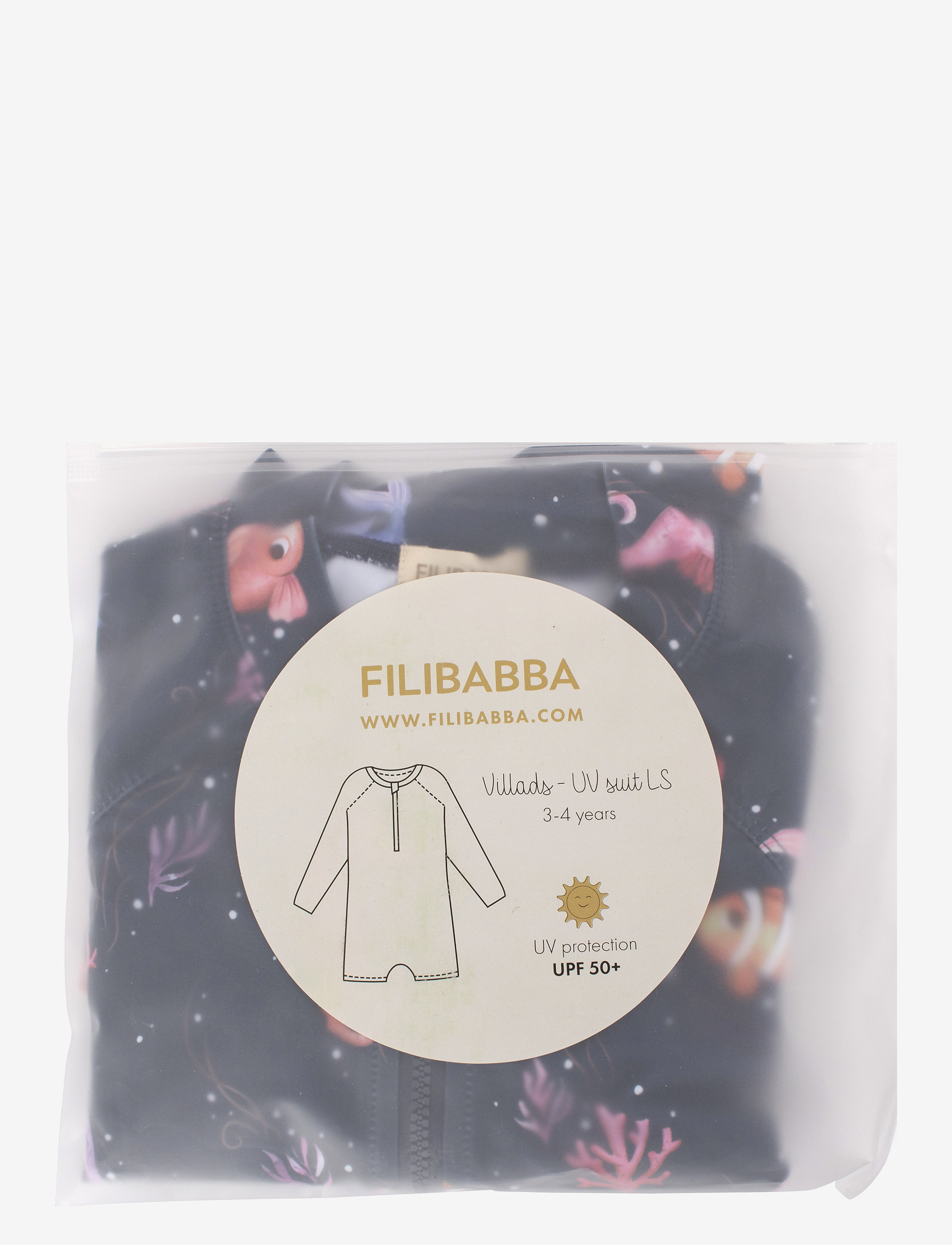 Filibabba - Villads – UV-dragt LS 3-4 år – Rainbow Reef - maudymosi kostiumėliai - blue - 3