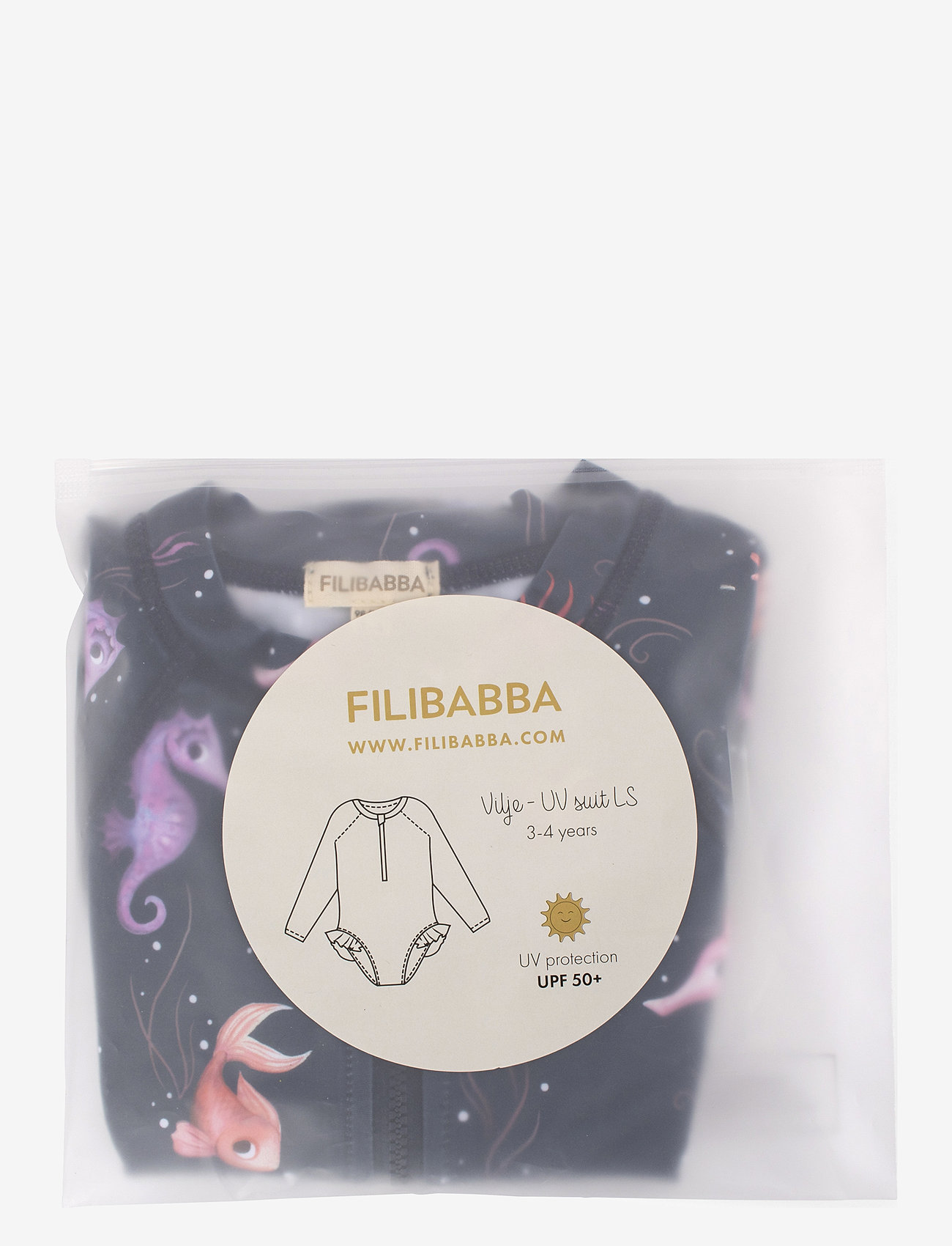 Filibabba - Vilje – UV-dragt LS 3-4 år – Rainbow Reef - baddräkter - blue - 3