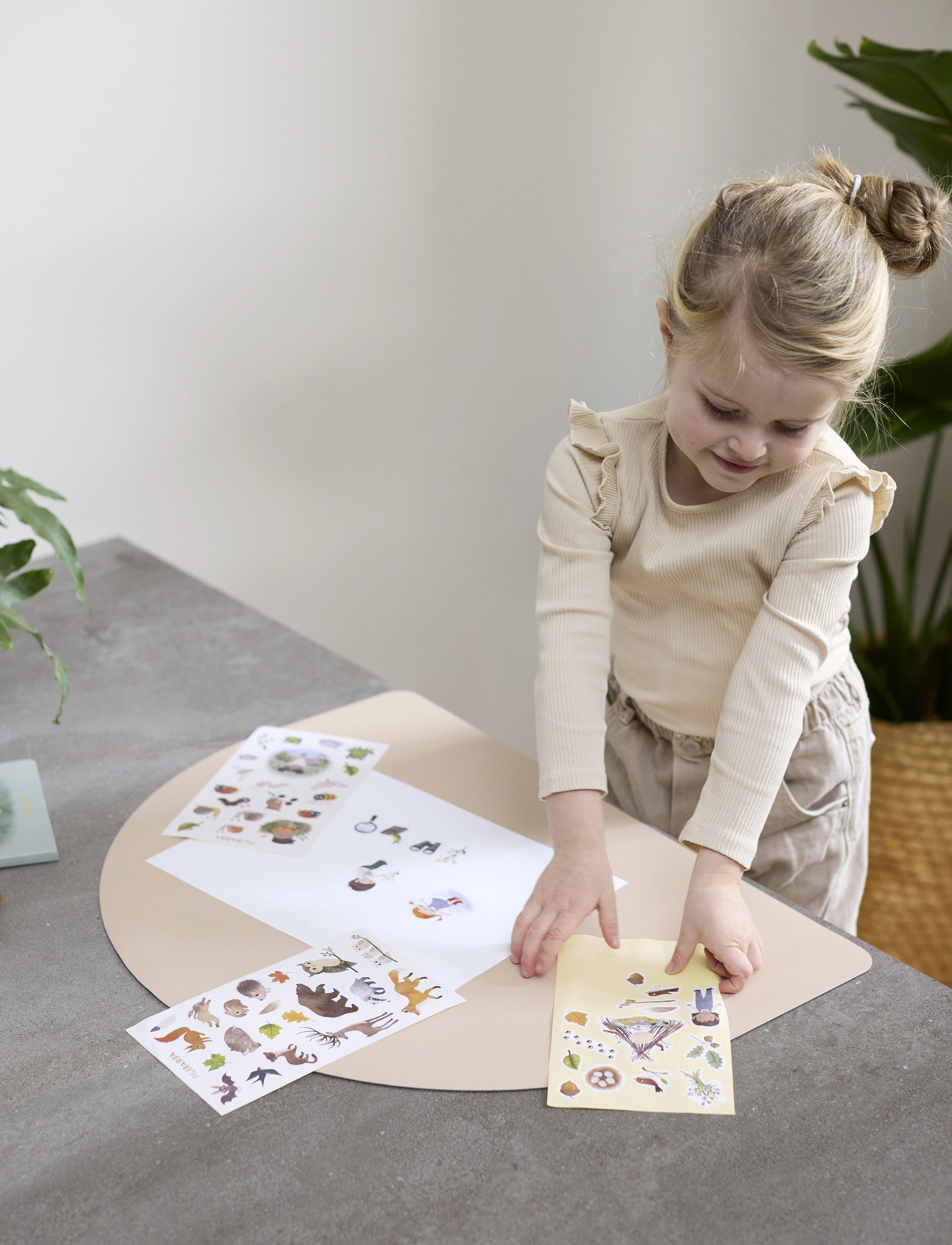 Filibabba Dækkeserviet Warm Grey, One Size, Meal Time, Beige - Placemats & Coasters, Kinder