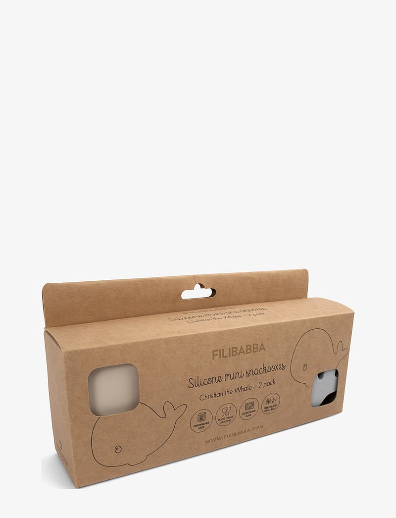 Filibabba - Sæt med 2 små snackbokse - Hvalen Christian - Pearl Blue - schüsseln - multicoloure - 3