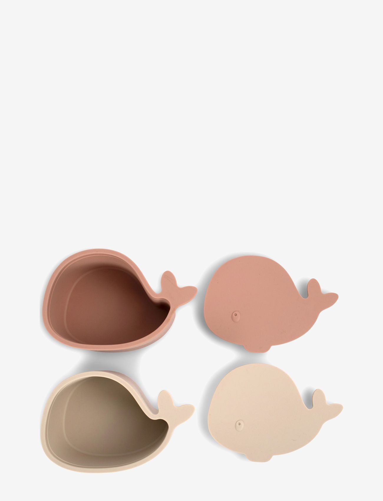 Filibabba - Sæt med 2 små snackbokse - Hvalen Christian - Blush - pink - 2