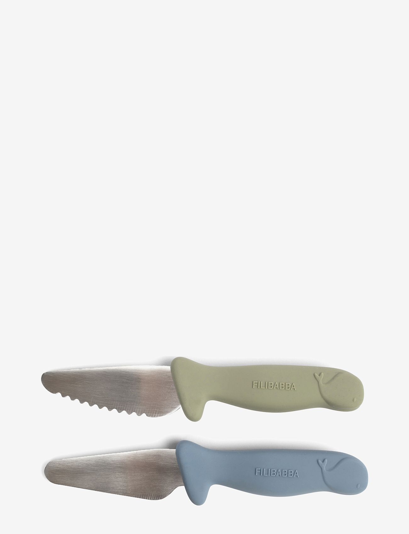 Filibabba - Knivsæt til børn - 2-pak - Powder Blue + Green - bestick - multicoloure - 1