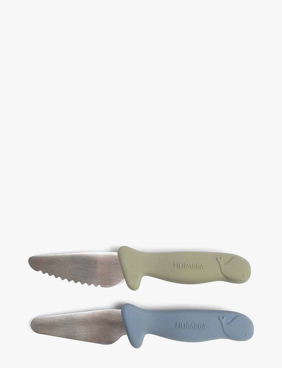 Filibabba - Knivsæt til børn - 2-pak - Powder Blue + Green - söögiriistad - multicoloure - 1