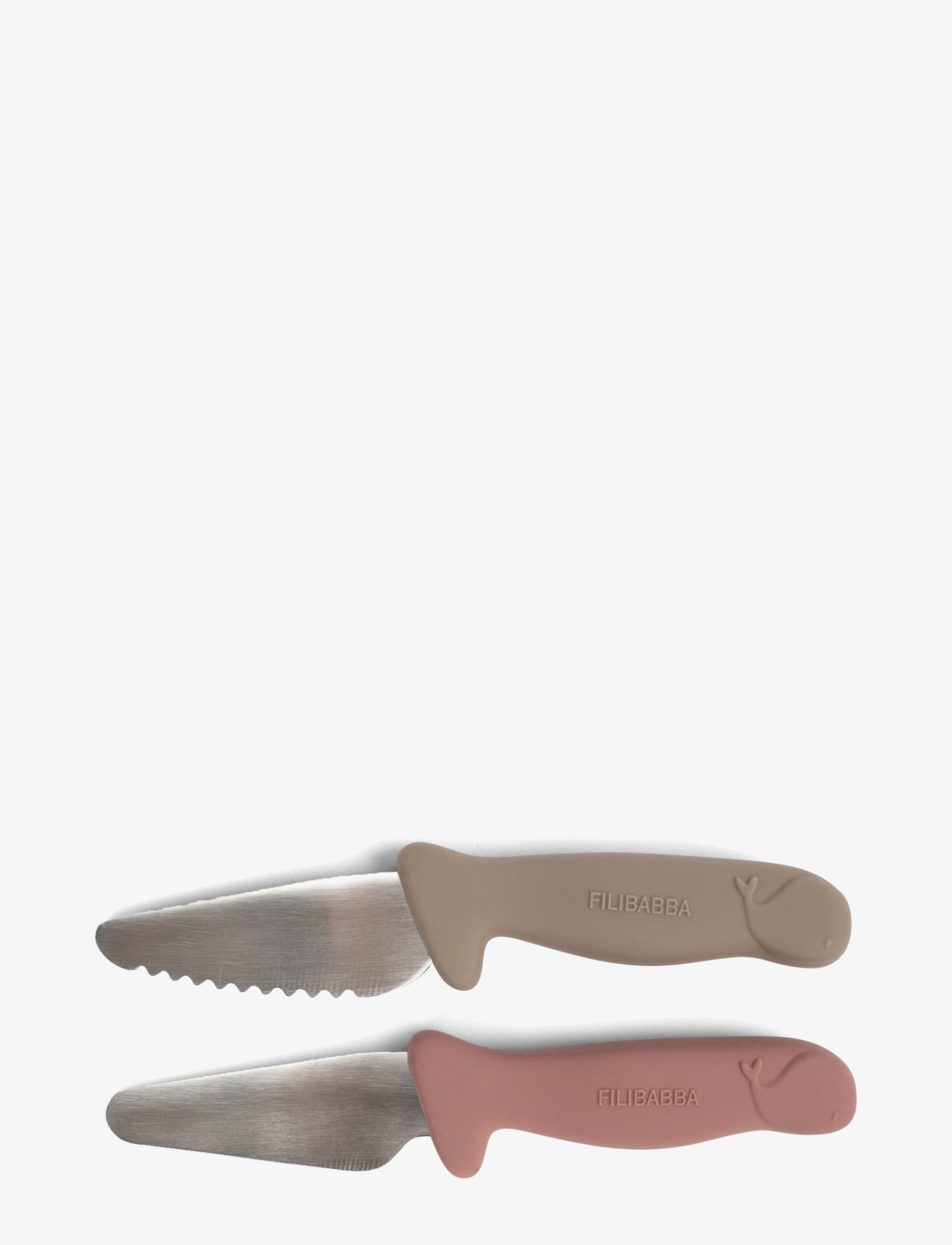 Filibabba Knivsæt Til Børn 2-Pak Warm Grey + Rose, Cutlery, Multi/mønstret, Str: ONE SIZE